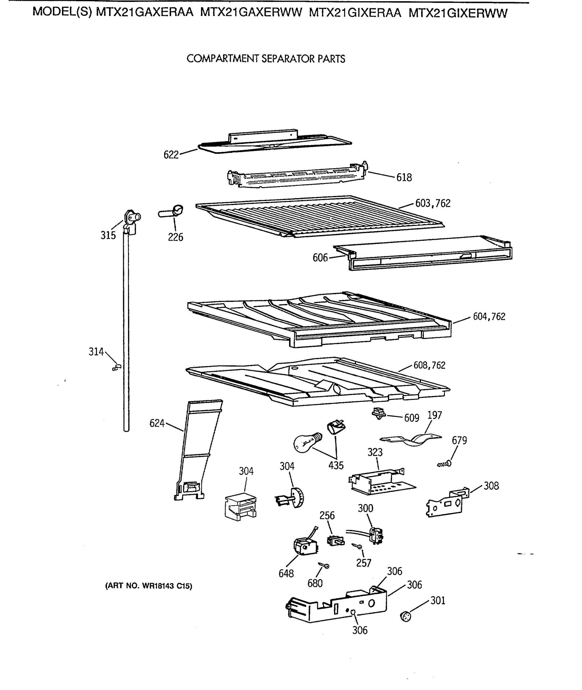 COMPARTMENT SEPARATOR PARTS