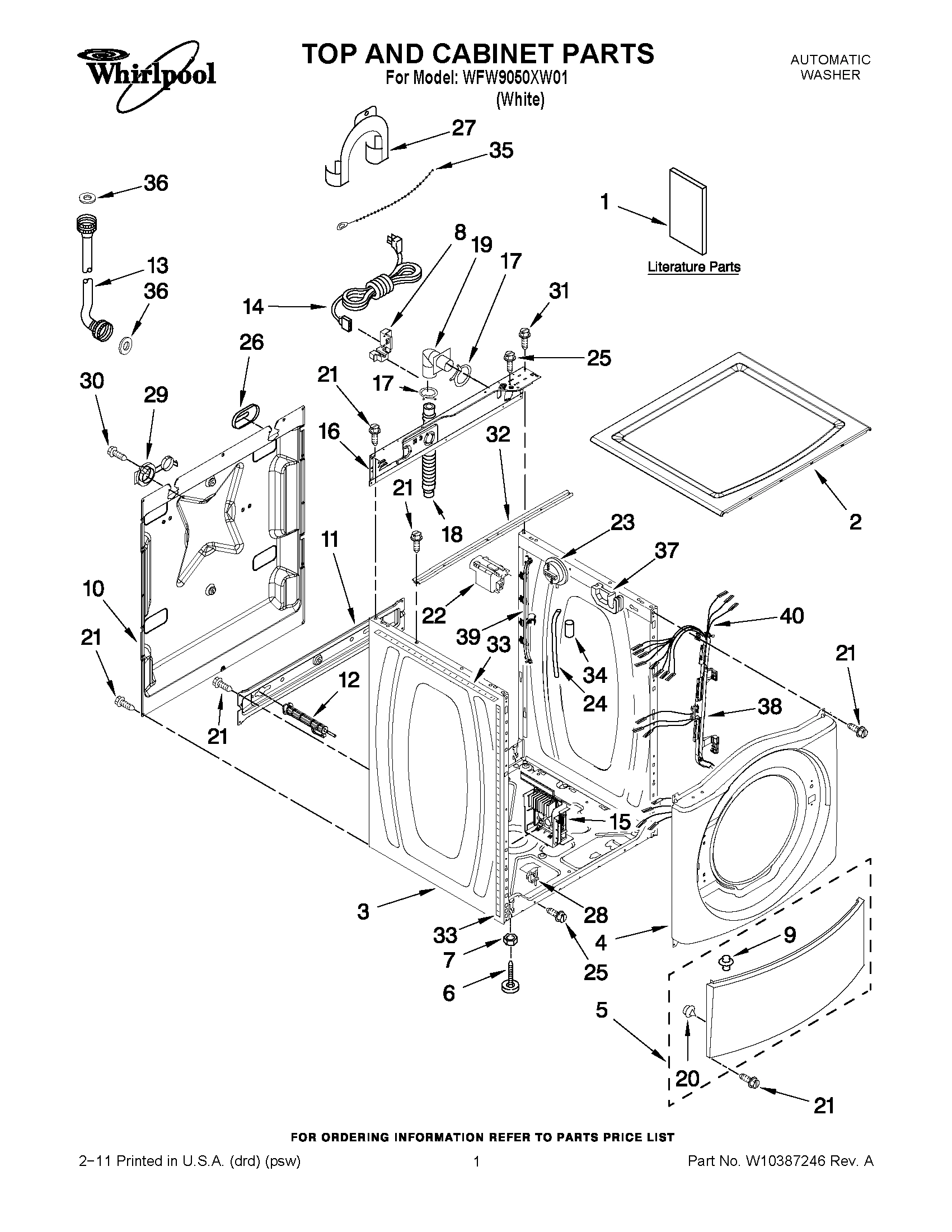 01 - TOP AND CABINET PARTS