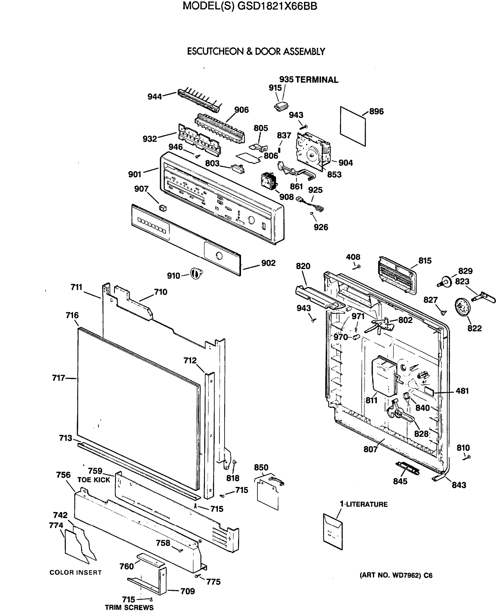 ESCUTCHEON & DOOR ASSEMBLY