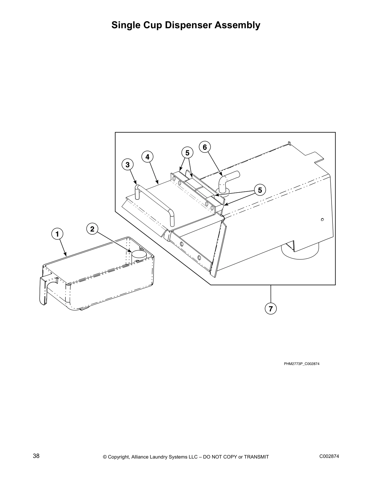 Single Cup Dispenser Assembly