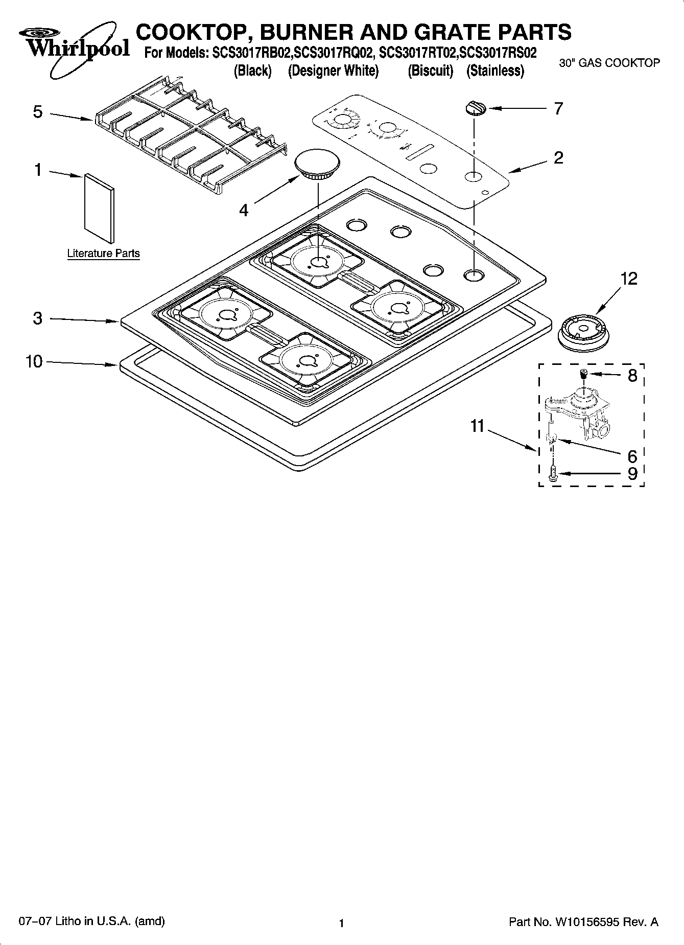 01 - COOKTOP, BURNER AND GRATE PARTS