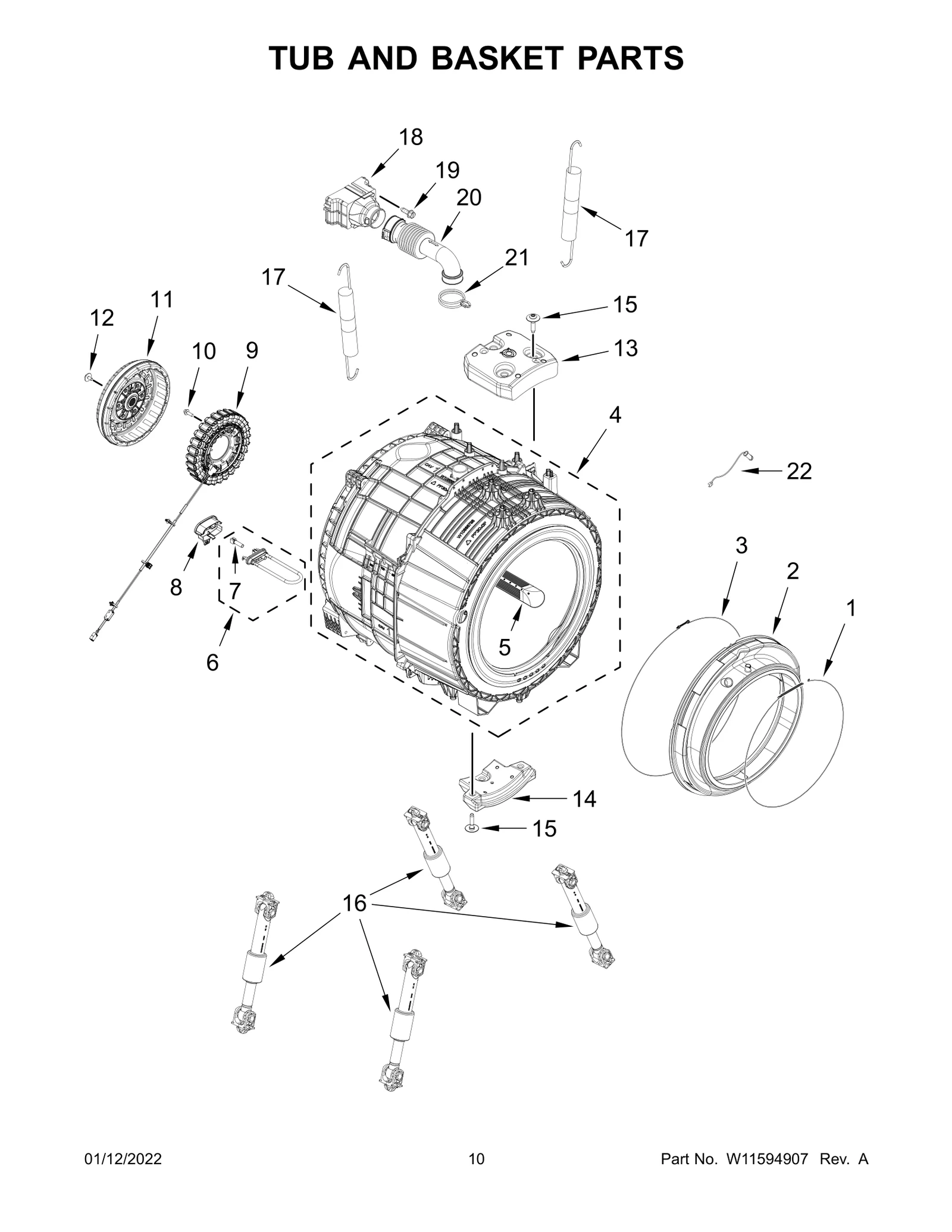 TUB AND BASKET PARTS