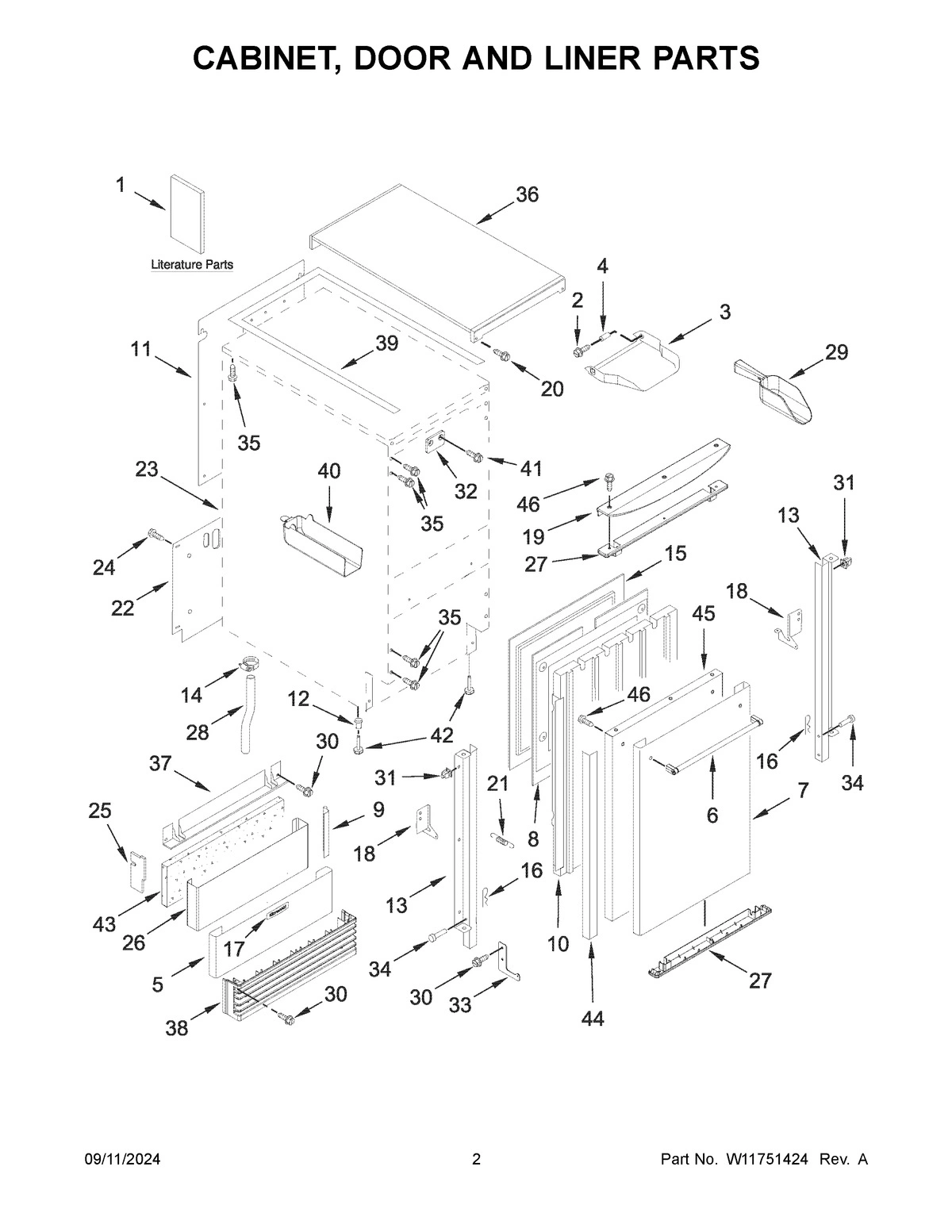 02 - CABINET, DOOR AND LINER PARTS