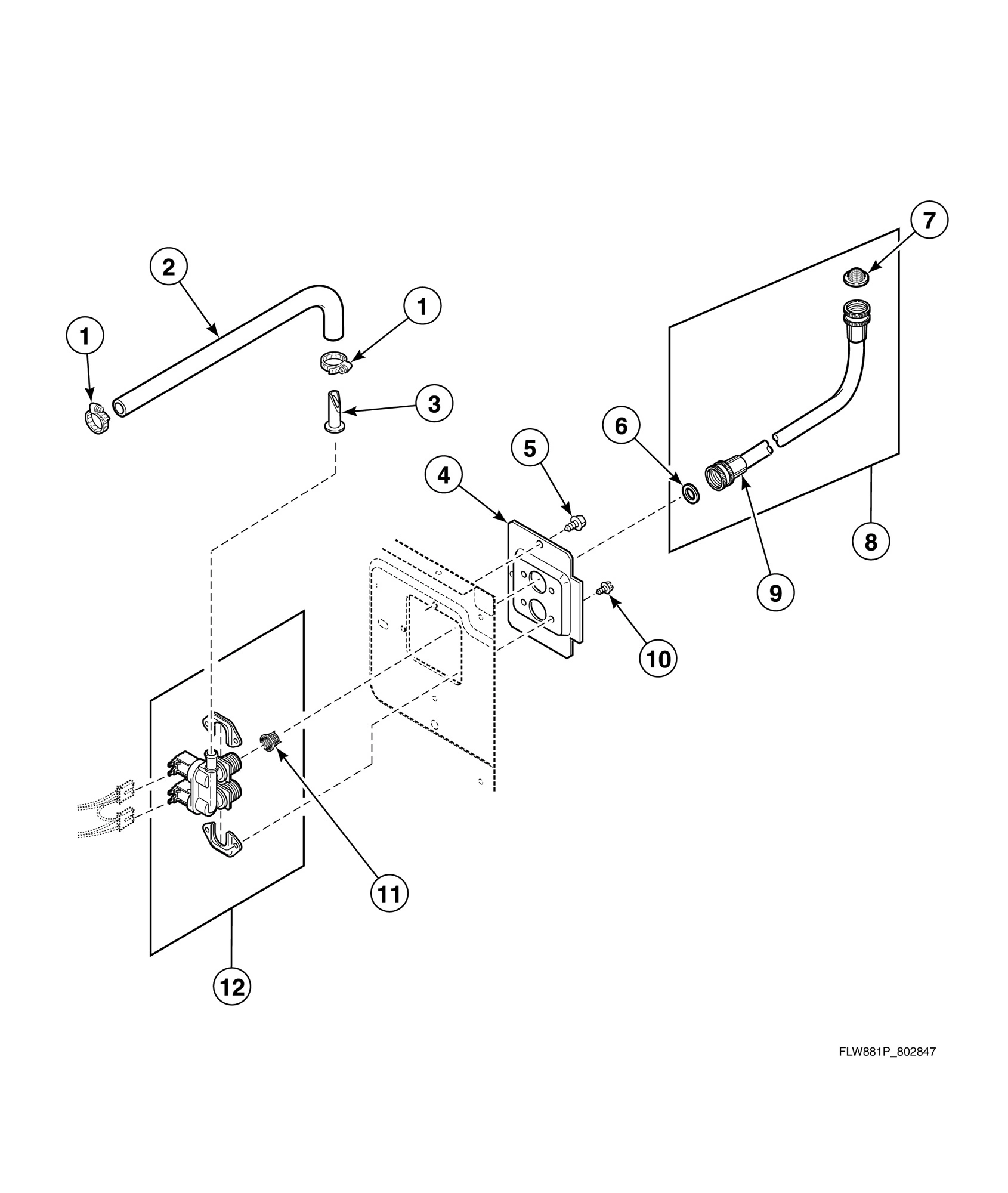 Mixing Valve, Valve-to-Dispenser Inlet Hose and Fill Hose