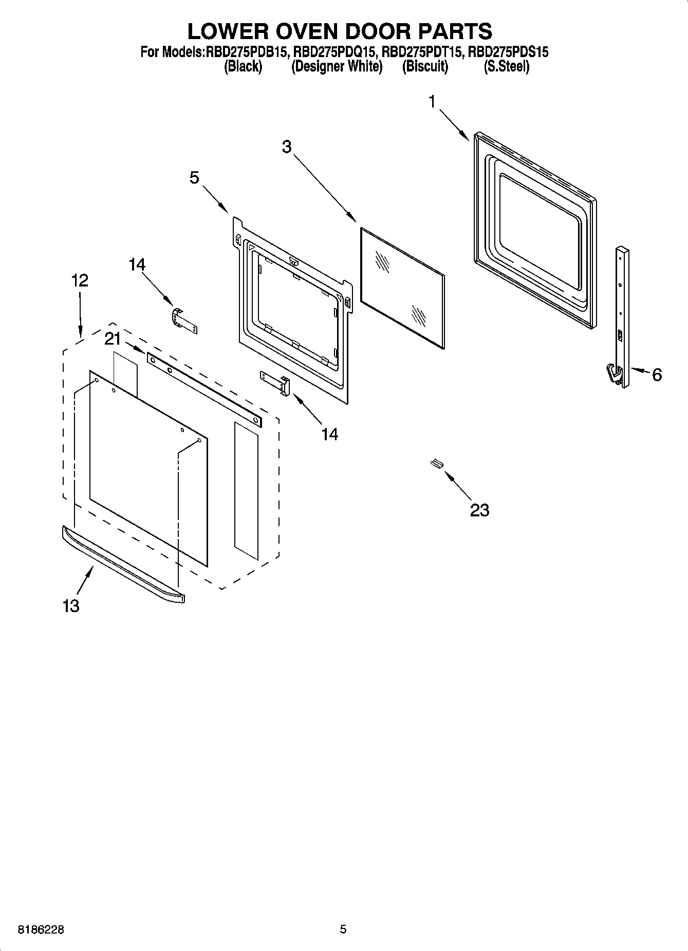 03 - LOWER OVEN DOOR PARTS