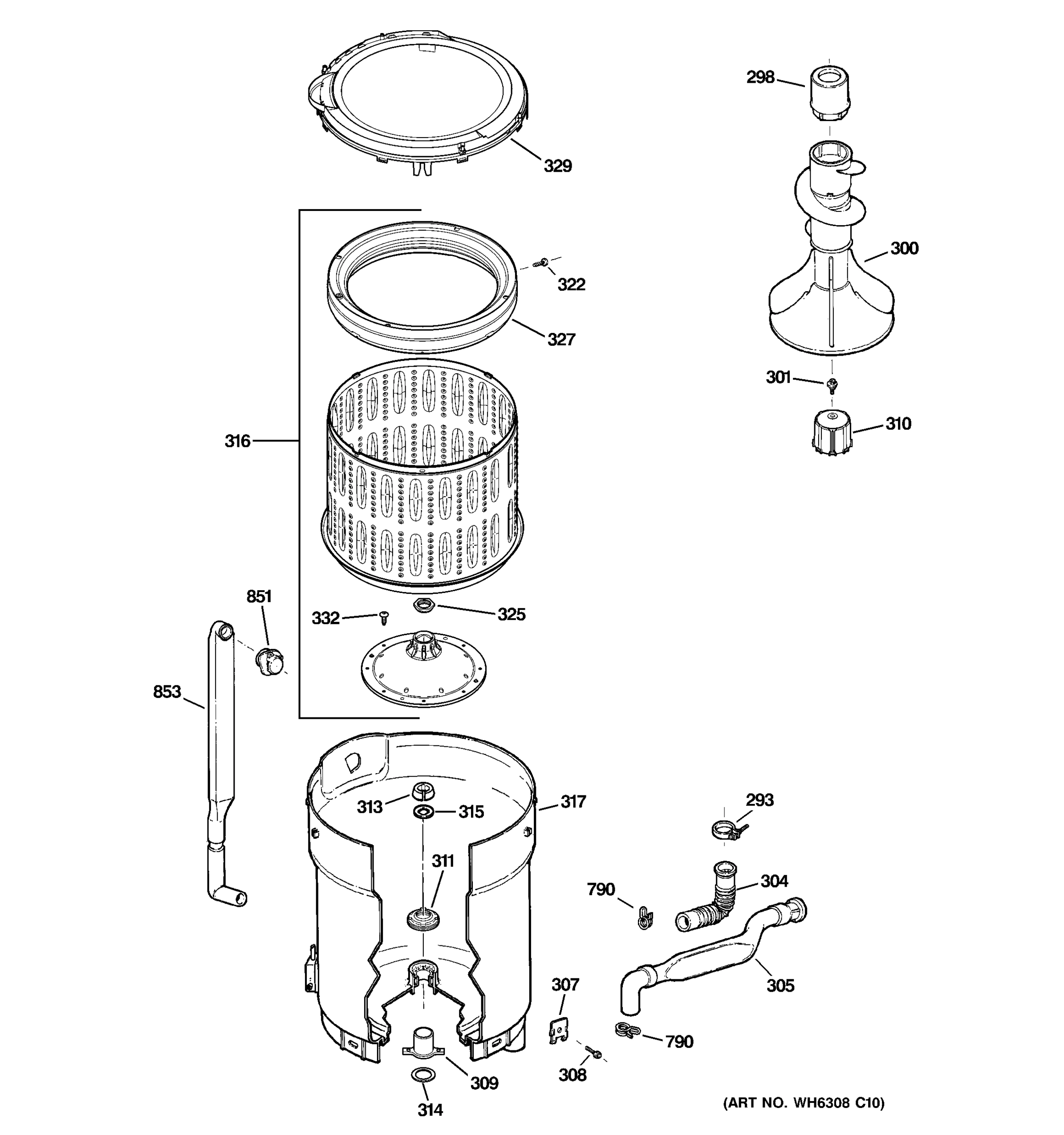TUB, BASKET & AGITATOR