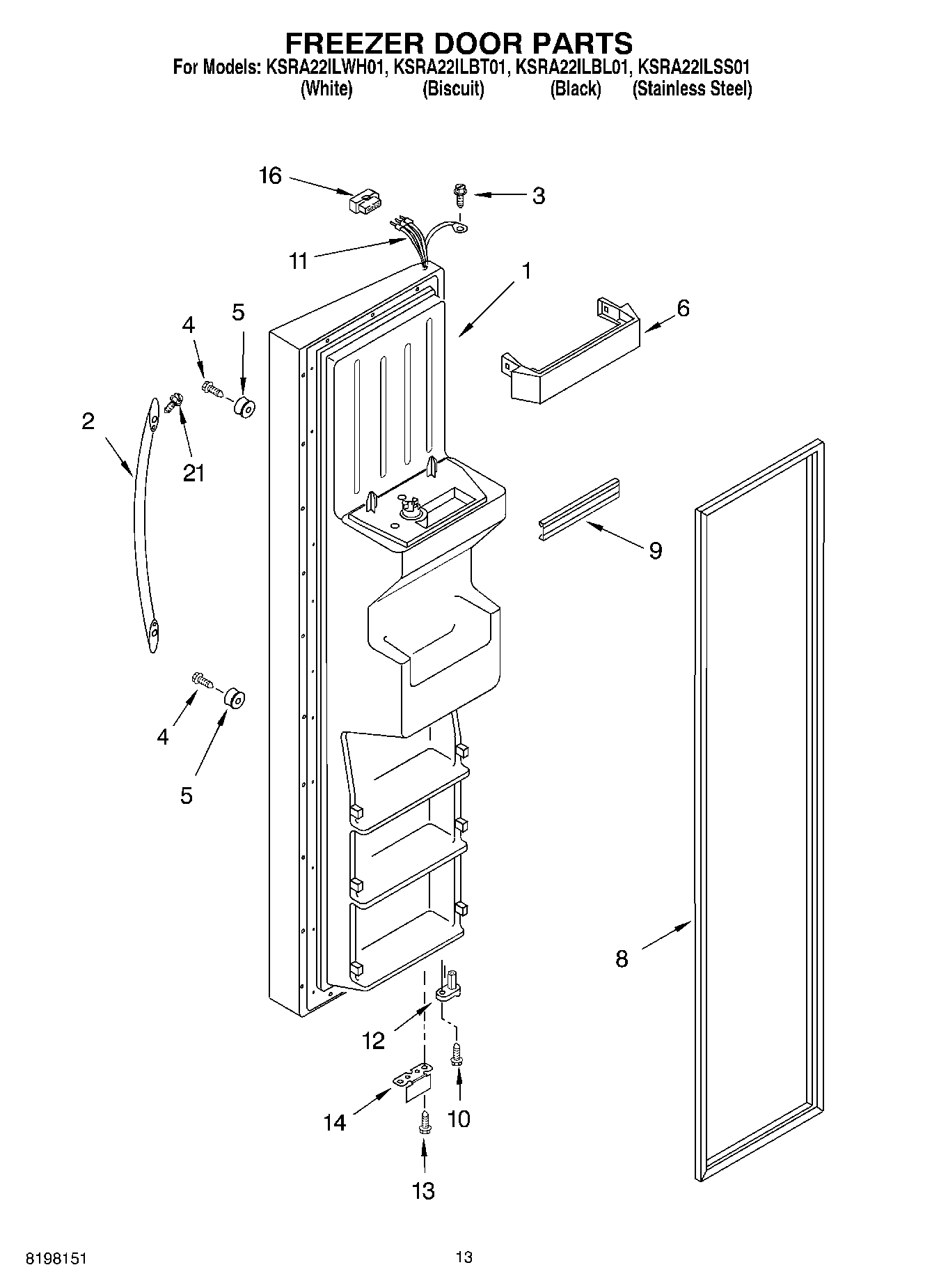 08 - FREEZER DOOR PARTS