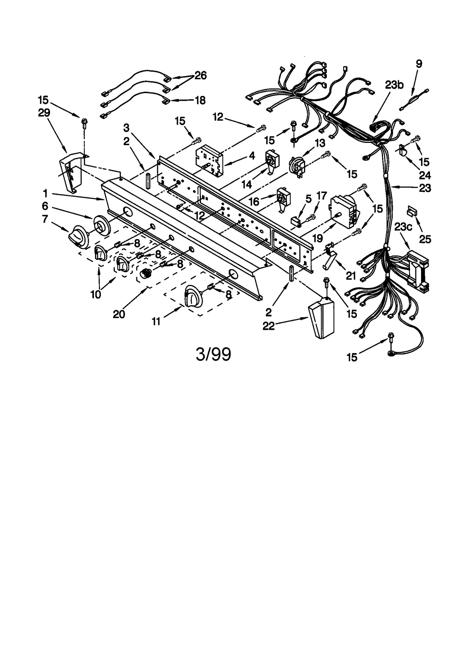 WASHER/DRYER CONTROL PANEL