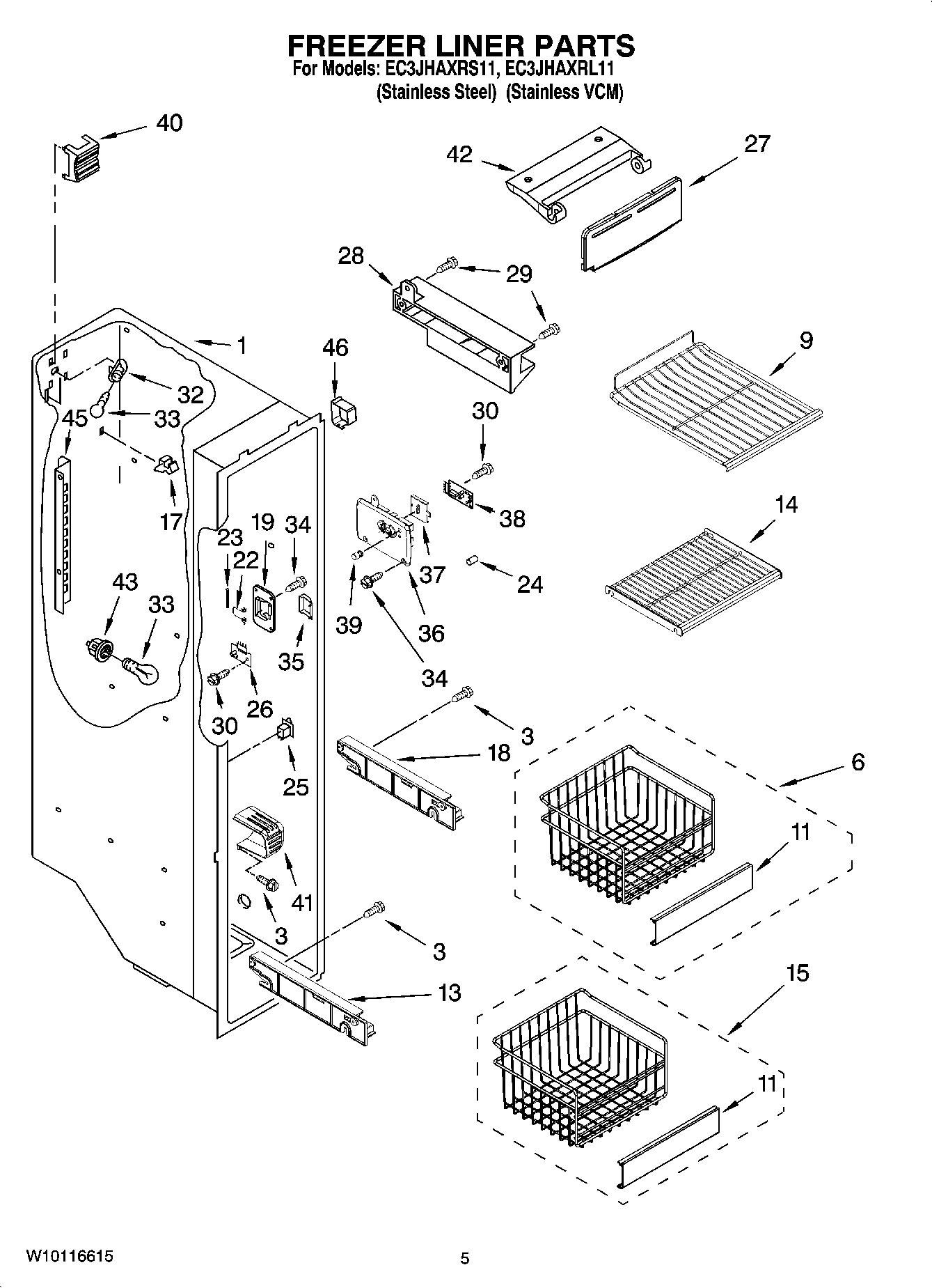 04 - FREEZER LINER PARTS