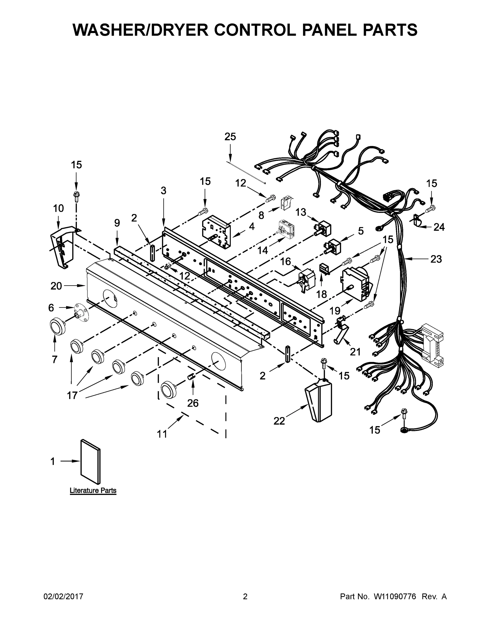 02 - WASHER/DRYER CONTROL PANEL PARTS