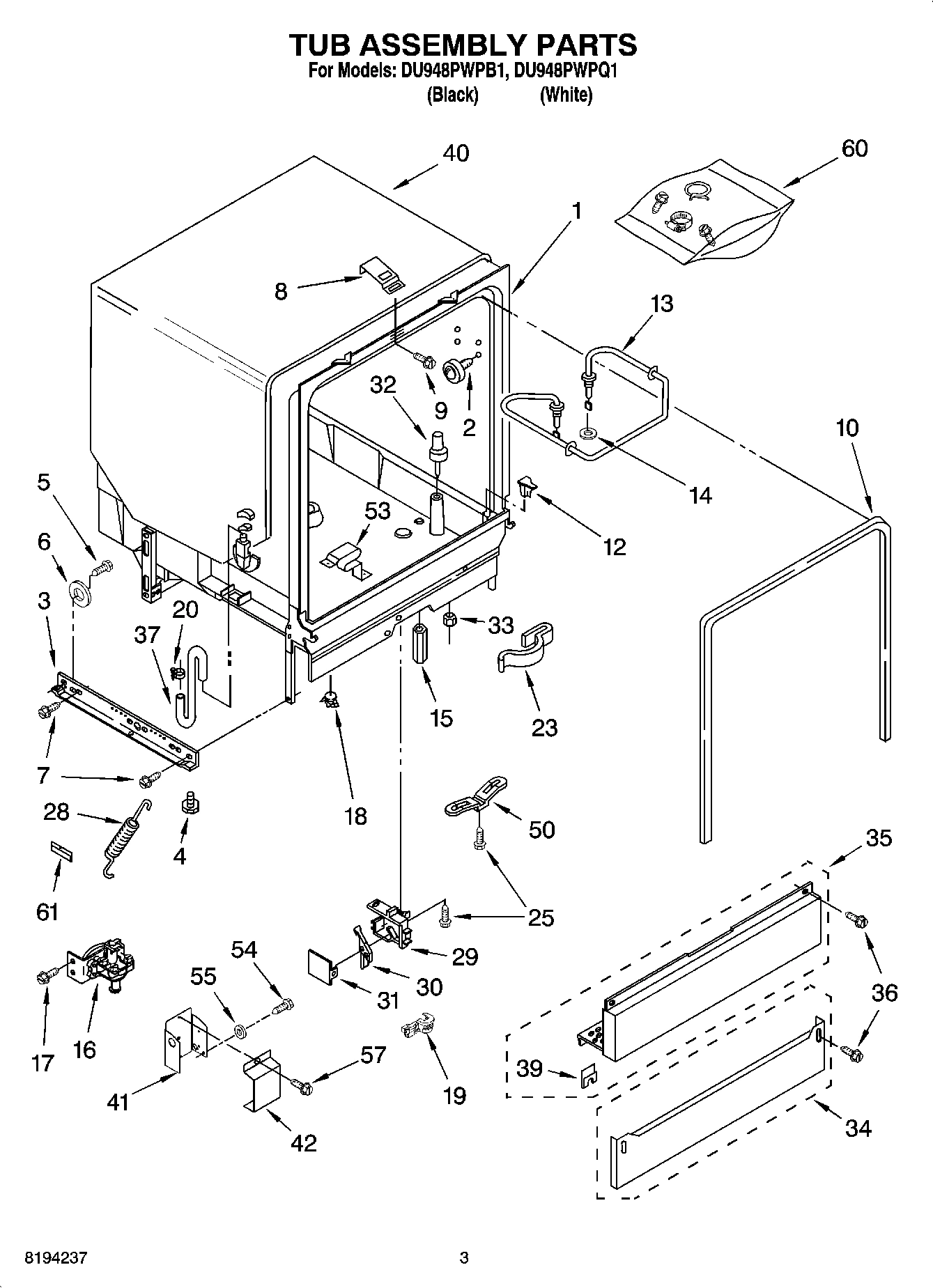 03 - TUB ASSEMBLY PARTS
