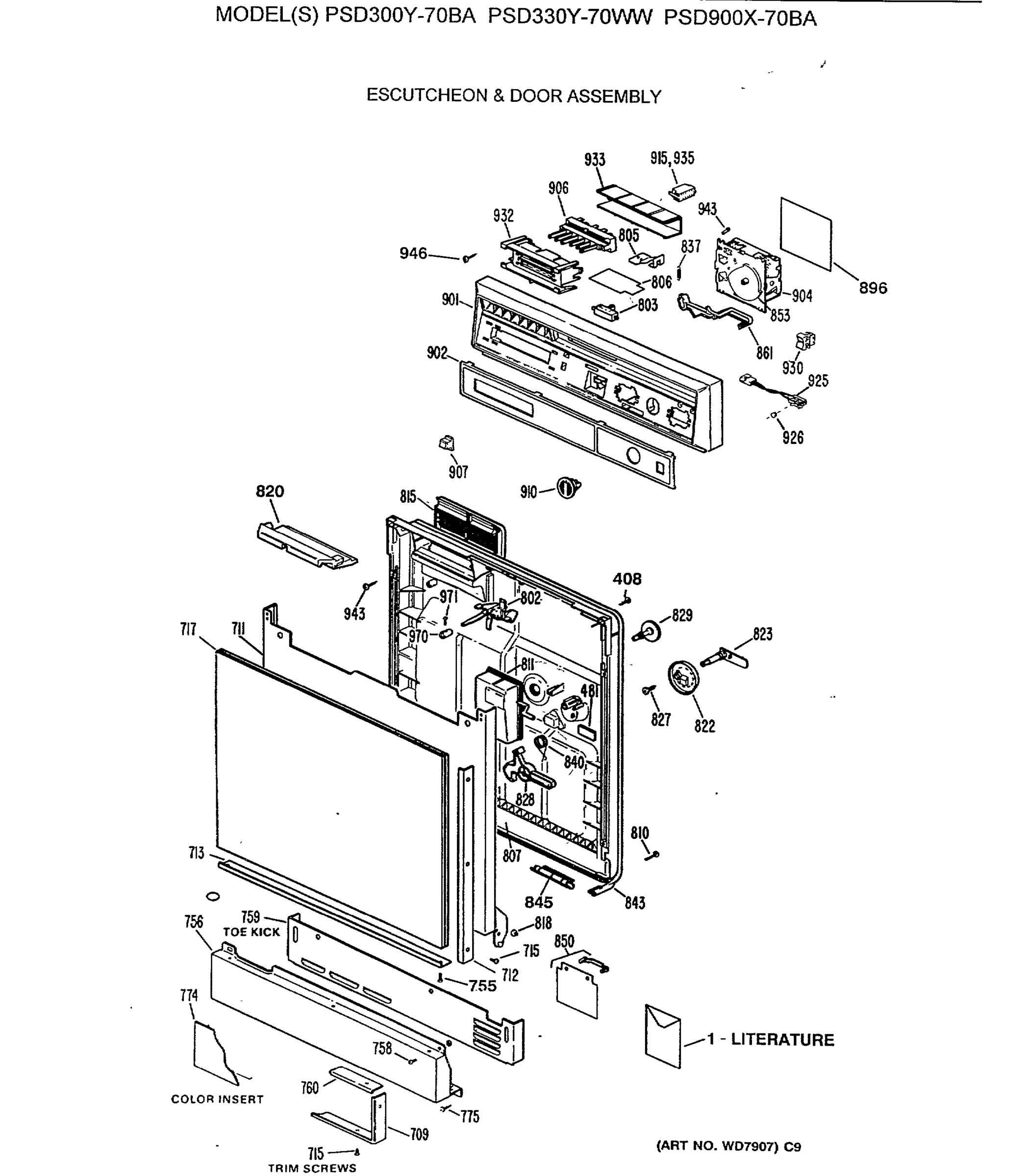 ESCUTCHEON & DOOR ASSEMBLY