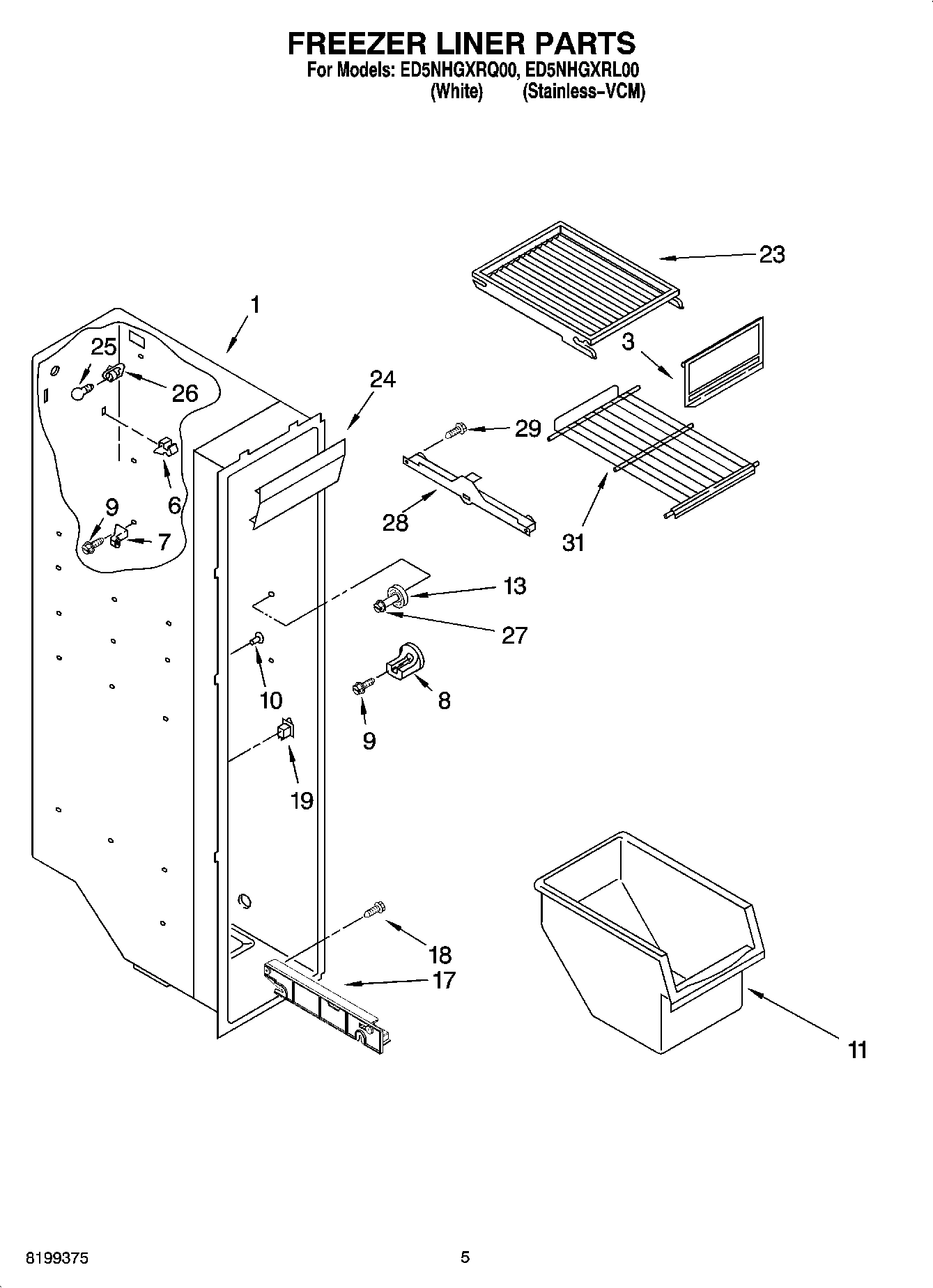 04 - FREEZER LINER PARTS
