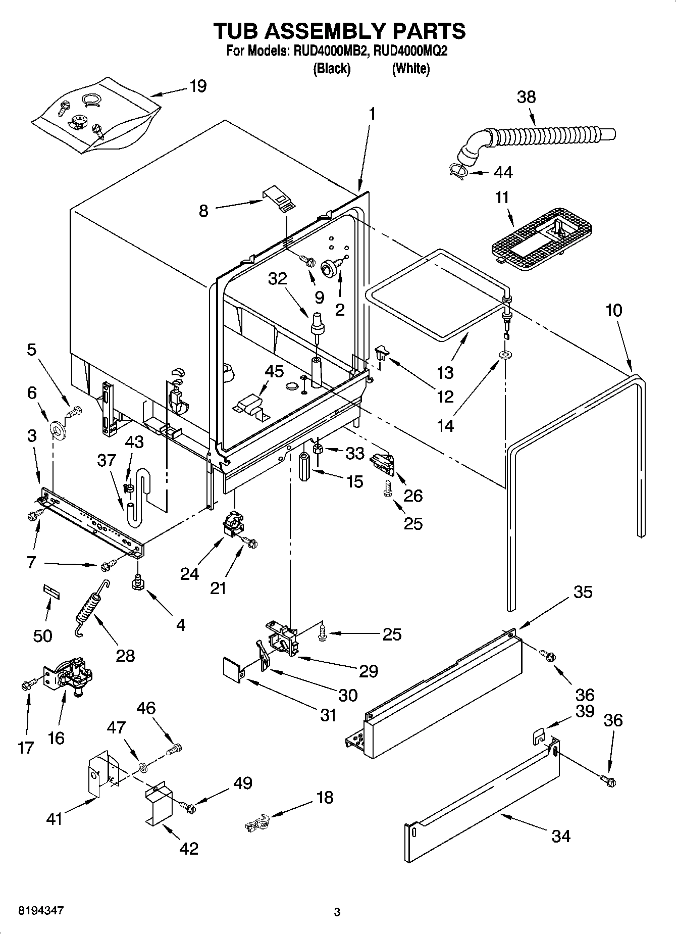 03 - TUB ASSEMBLY PARTS