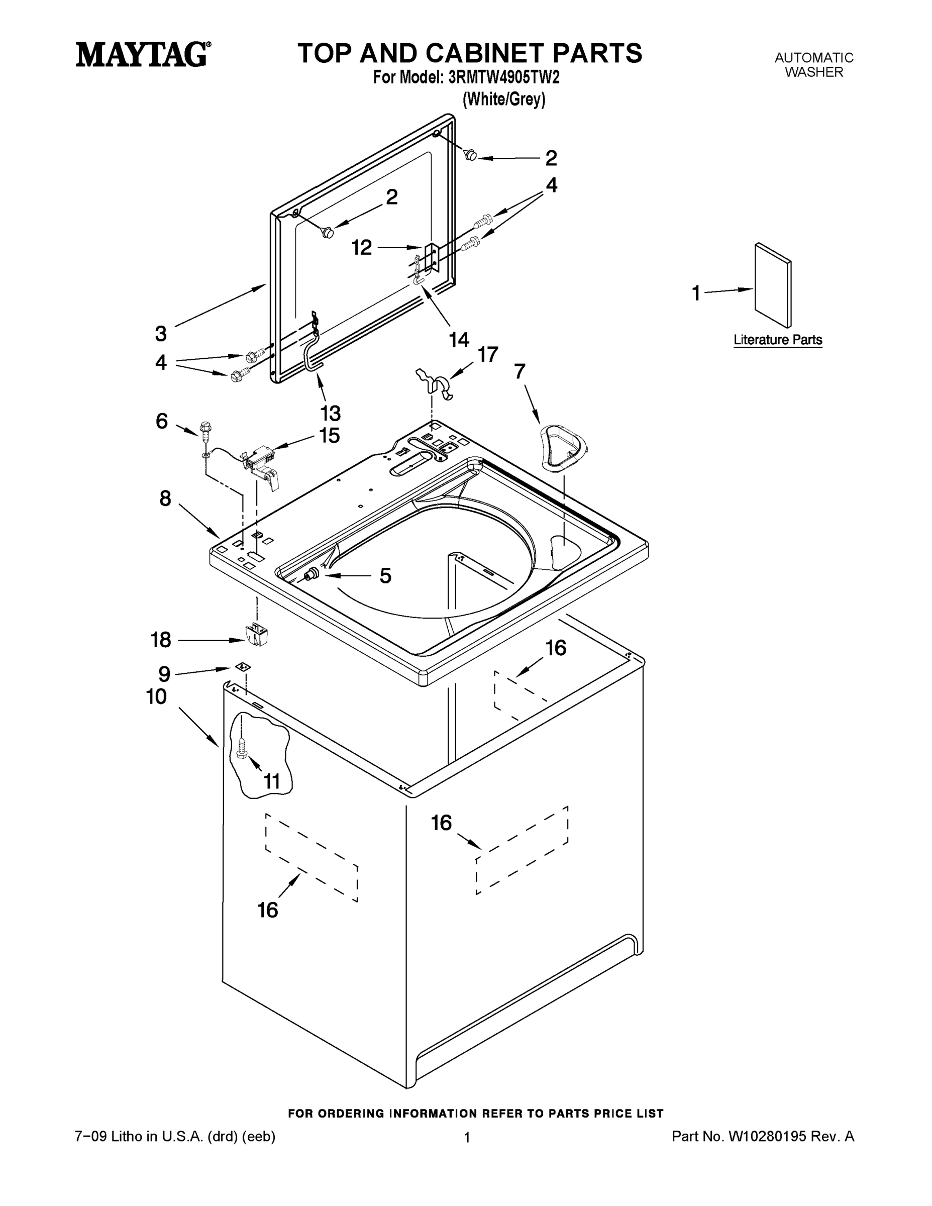 01 - TOP AND CABINET PARTS