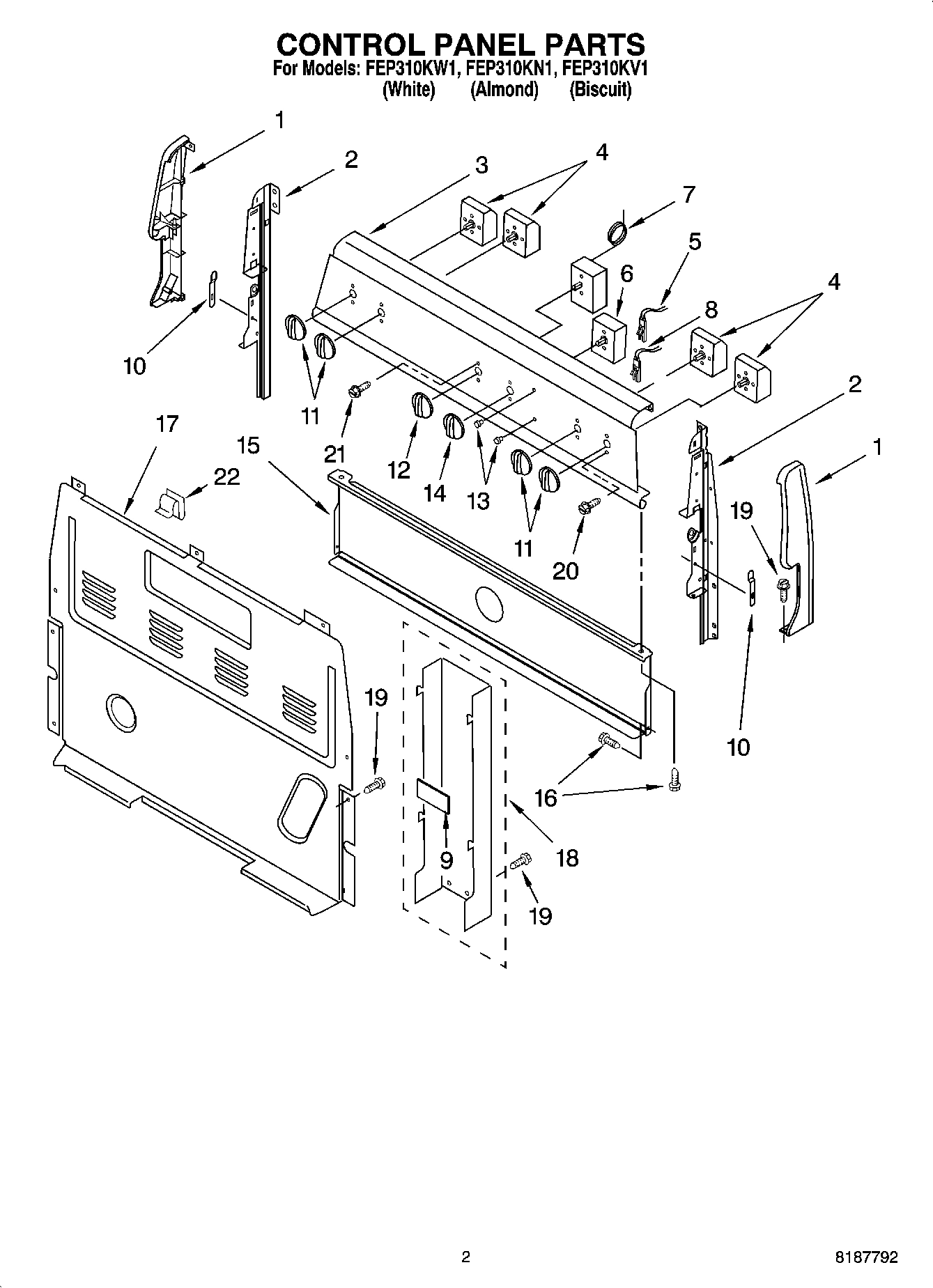 02 - CONTROL PANEL PARTS