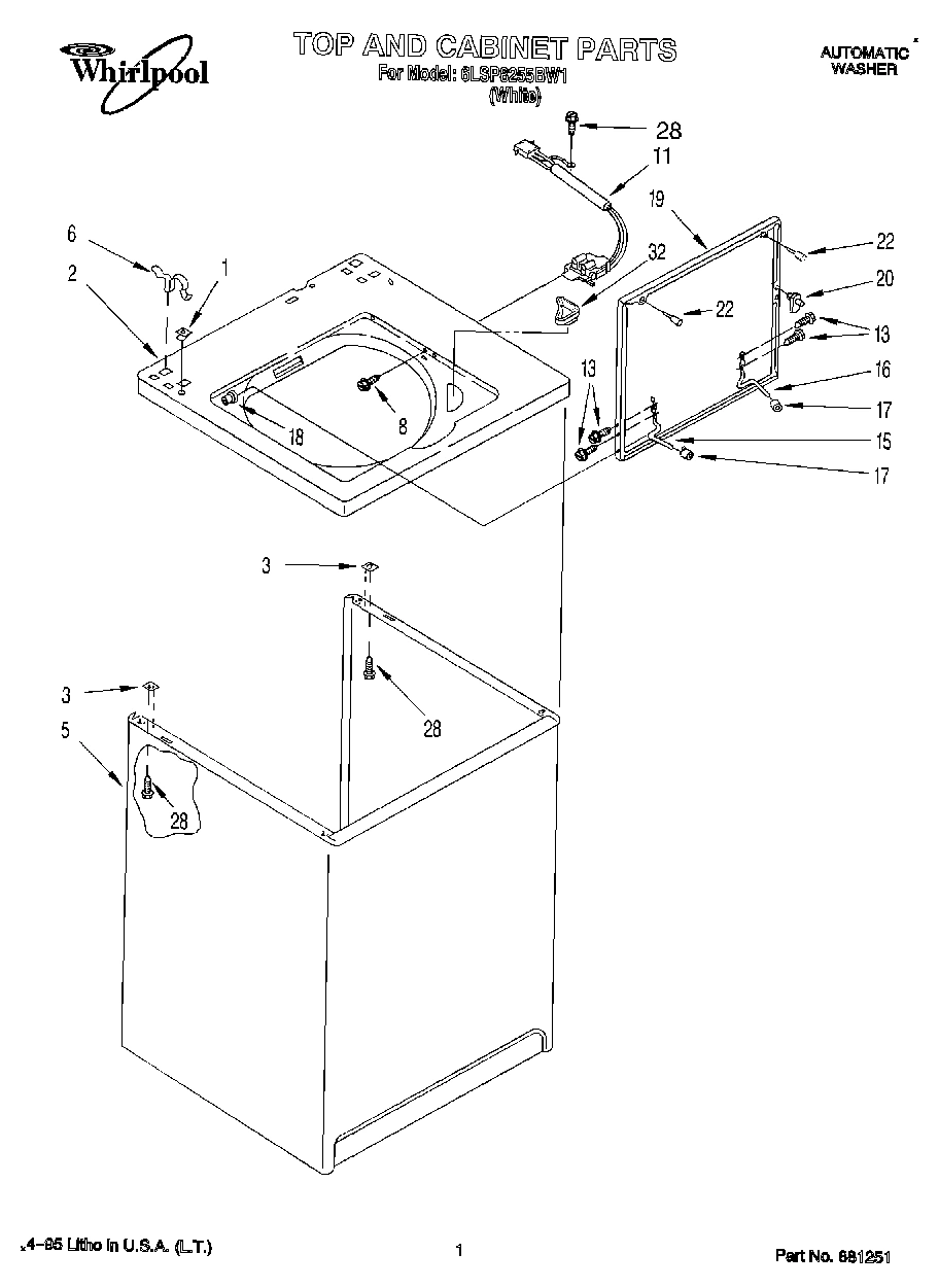 01 - TOP AND CABINET, LIT/OPTIONAL