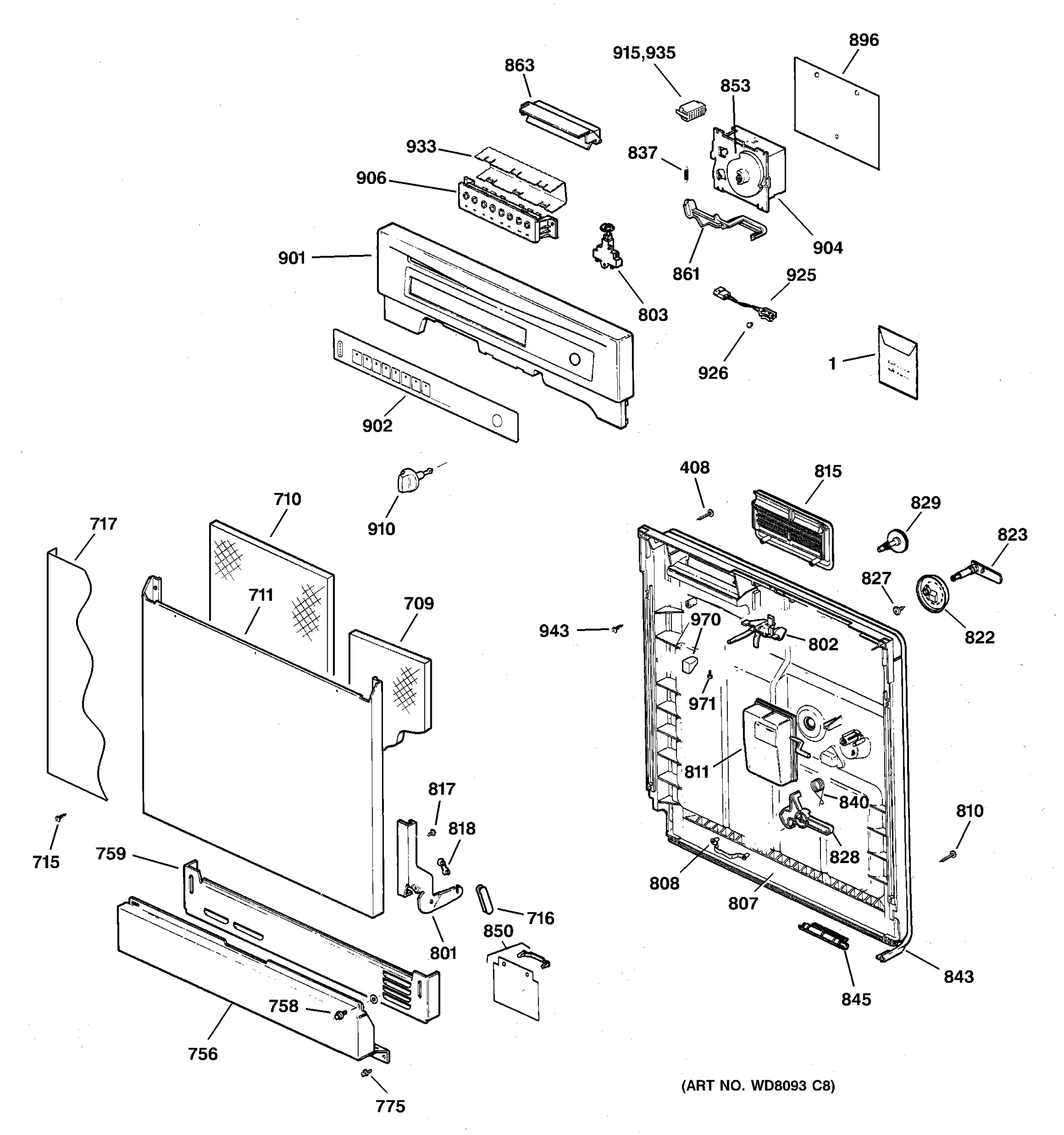 ESCUTCHEON & DOOR ASSEMBLY