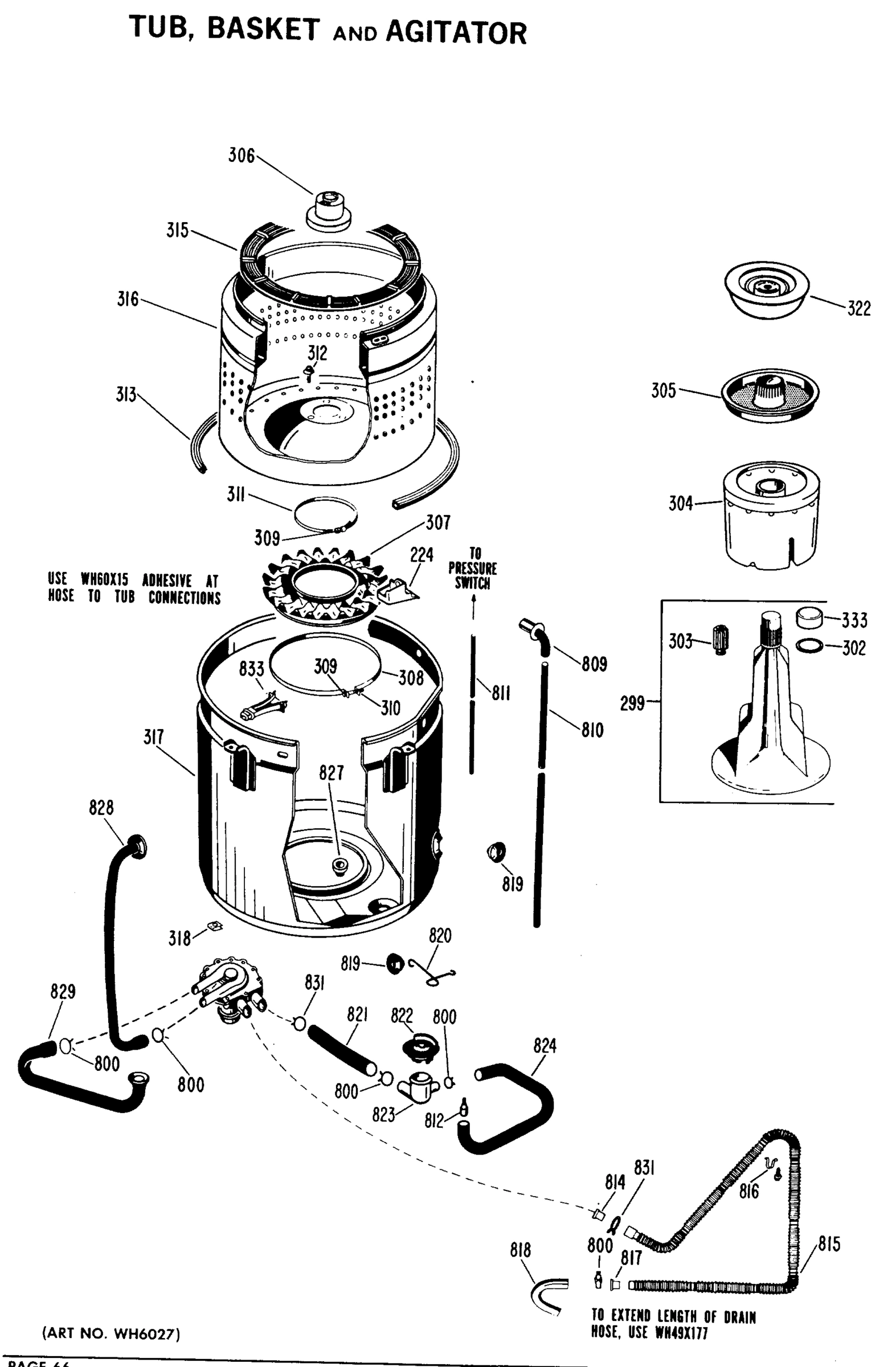 TUB, BASKET AND AGITATOR
