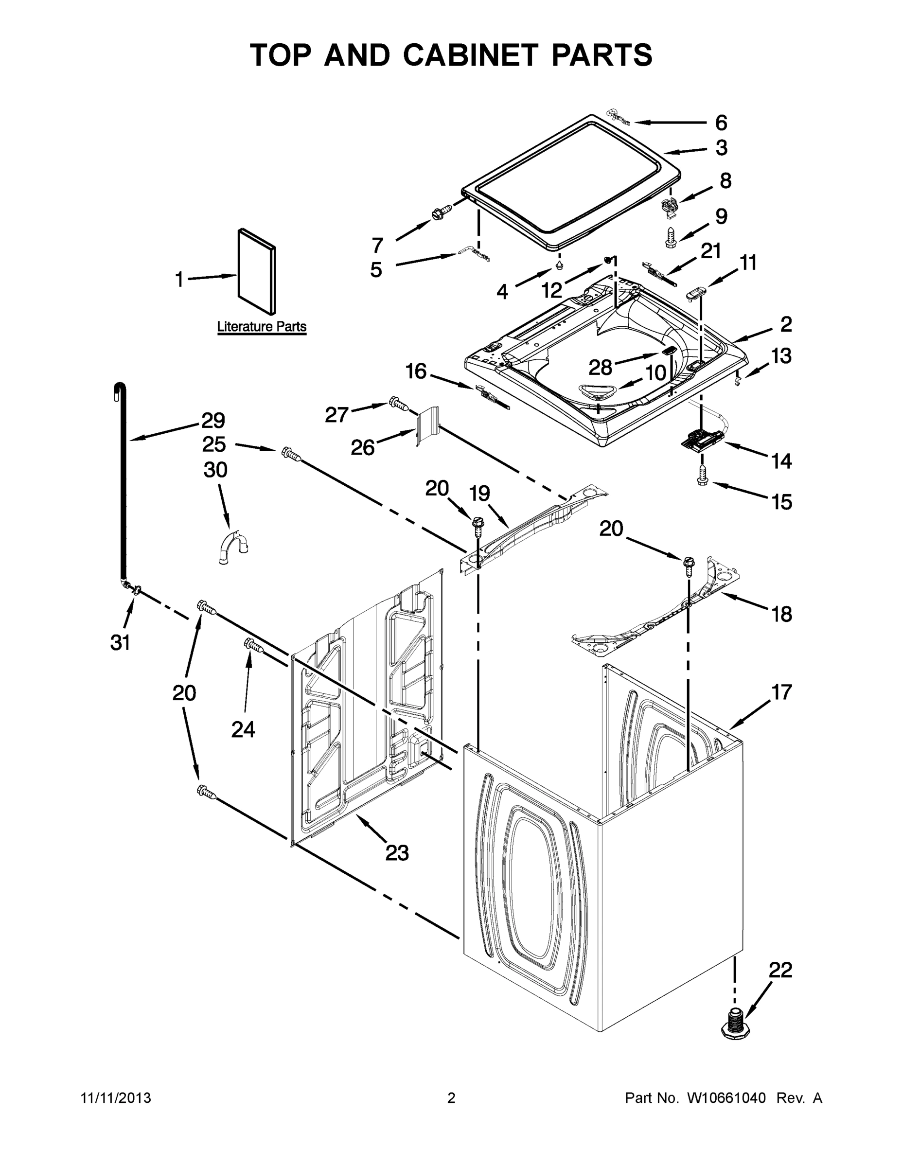 02 - TOP AND CABINET PARTS