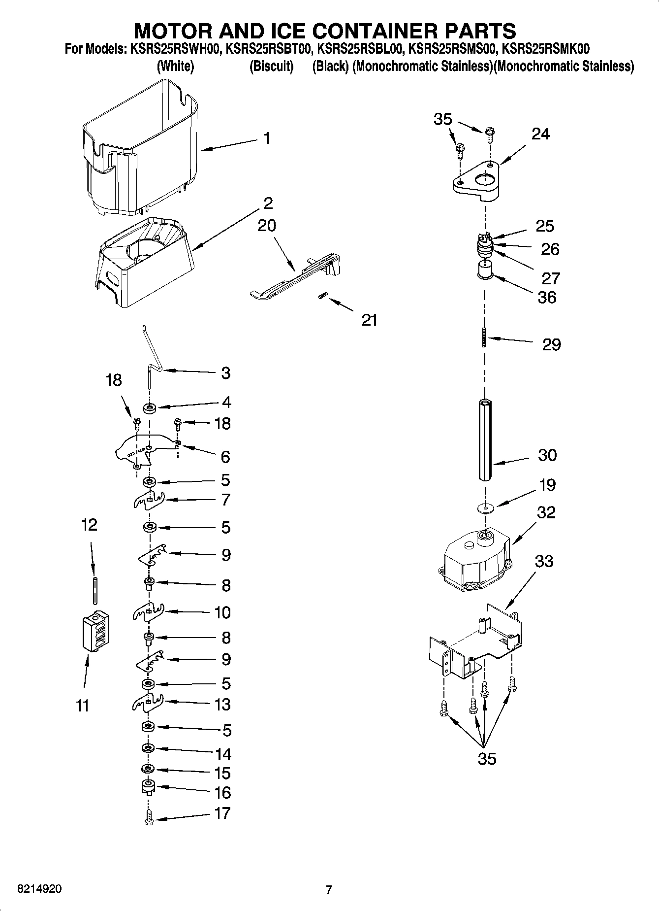 05 - MOTOR AND ICE CONTAINER PARTS