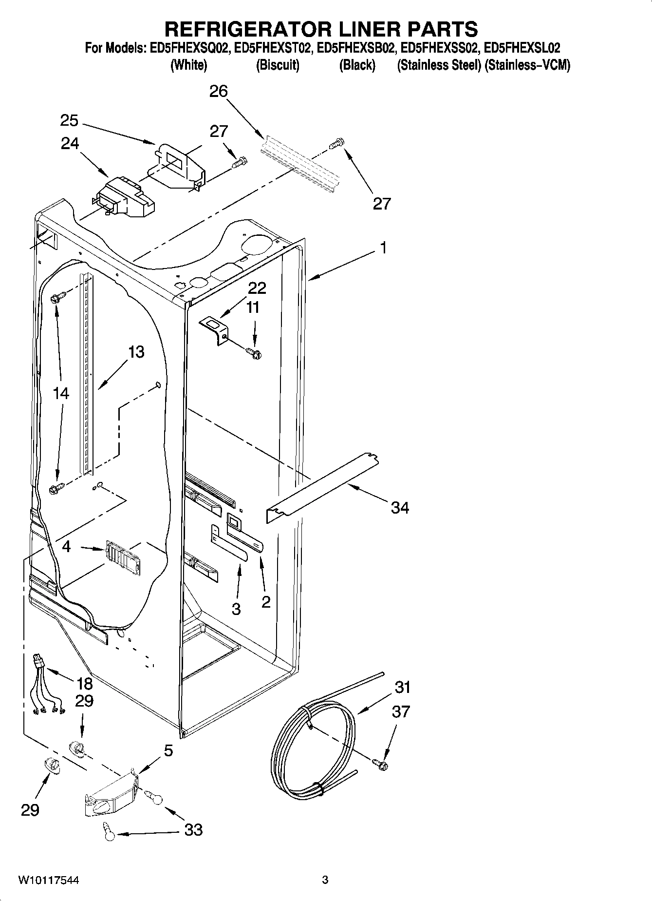 02 - REFRIGERATOR LINER PARTS