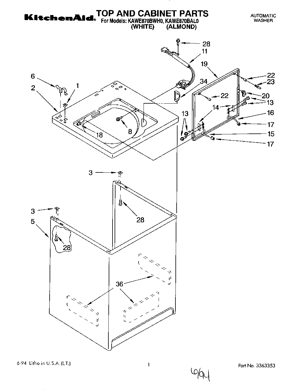 01 - TOP AND CABINET, LIT/OPTIONAL