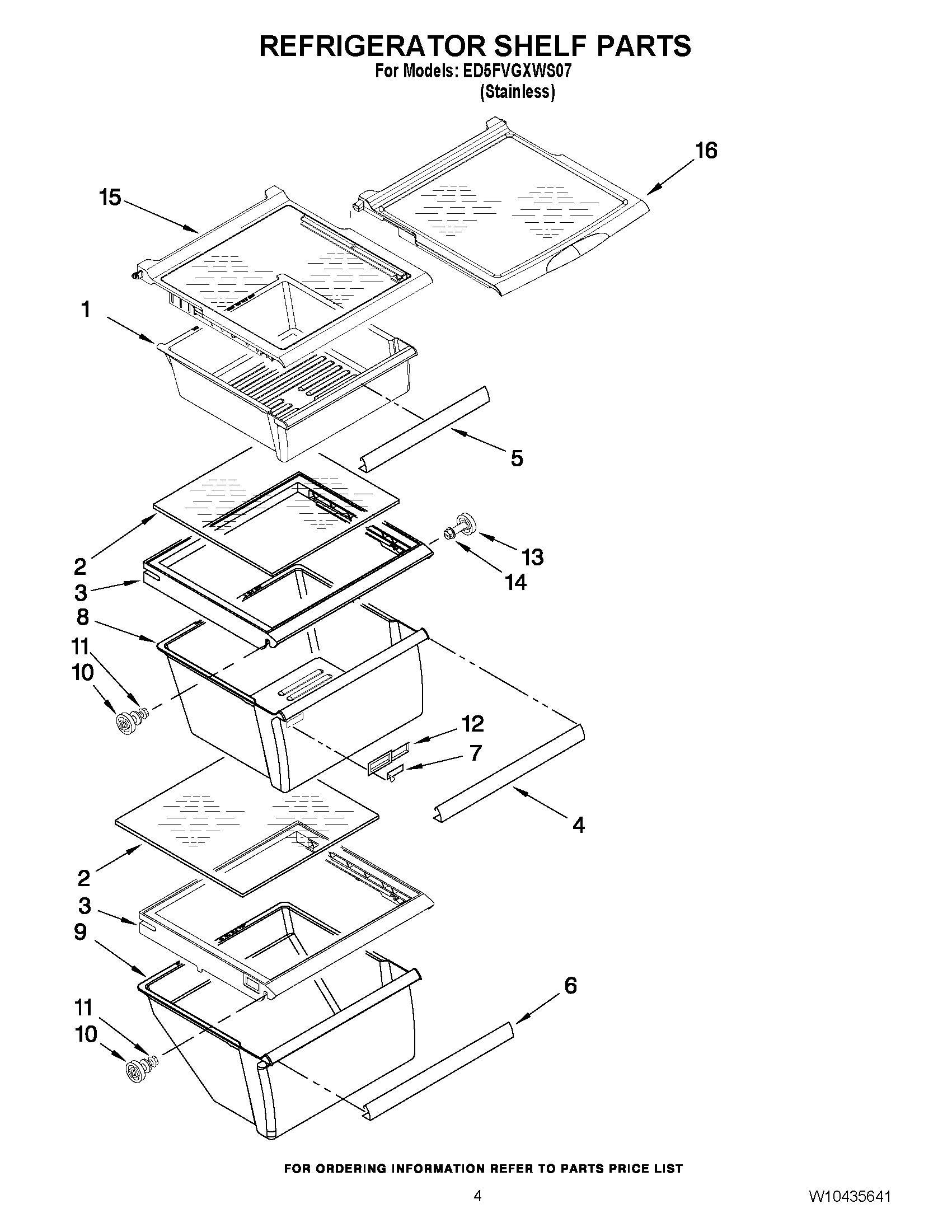 03 - REFRIGERATOR SHELF PARTS