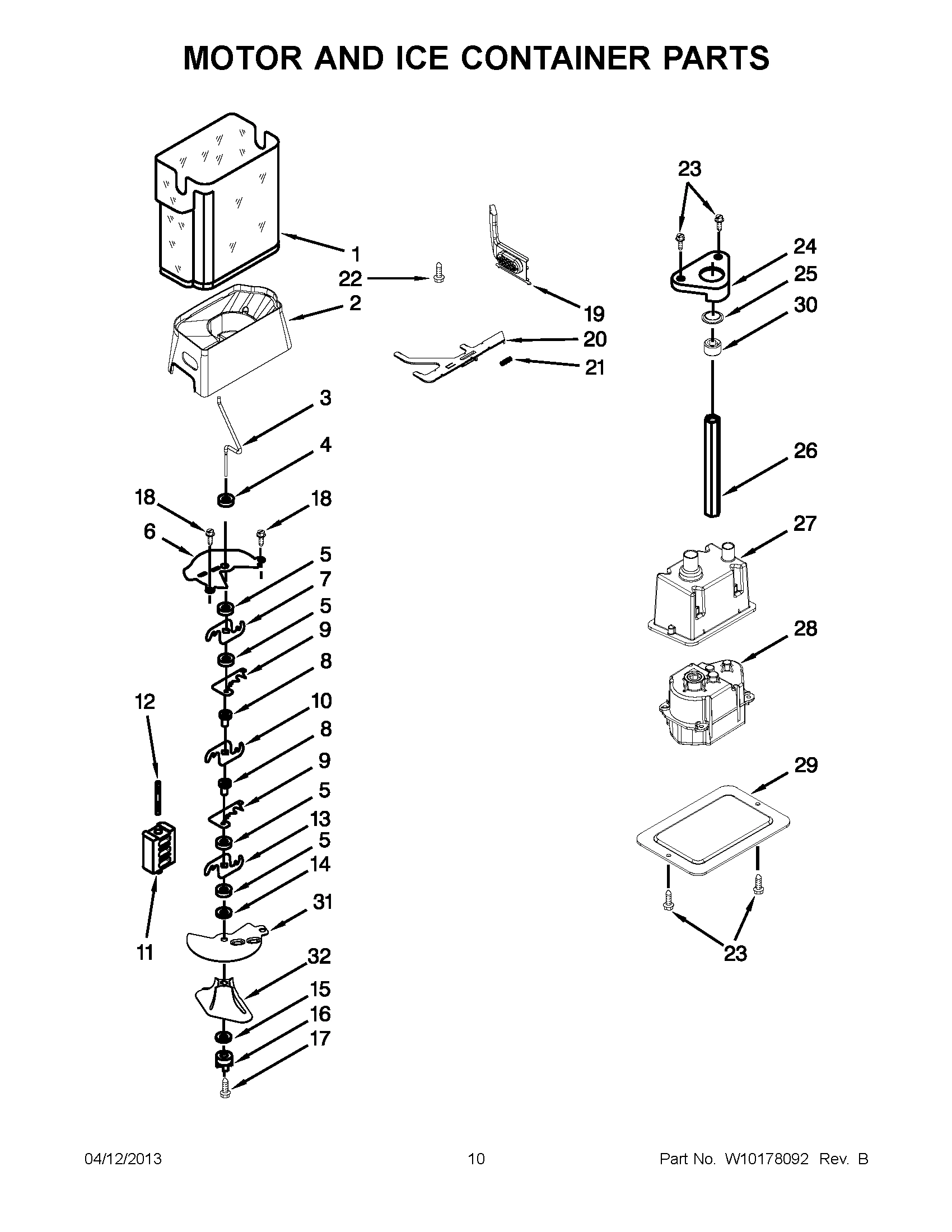 05 - MOTOR AND ICE CONTAINER PARTS