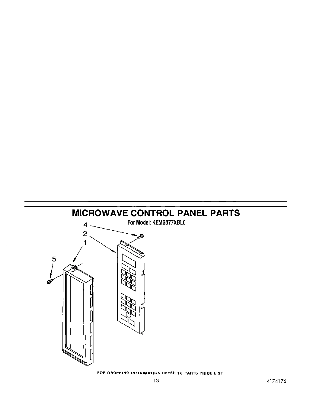 10 - MICROWAVE CONTROL PANEL
