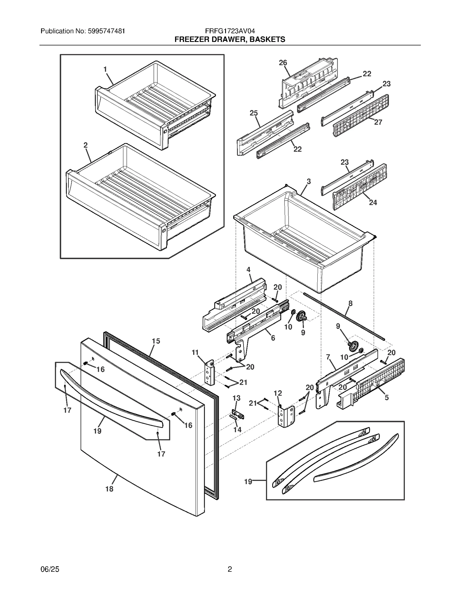 FREEZER DRAWER, BASKETS