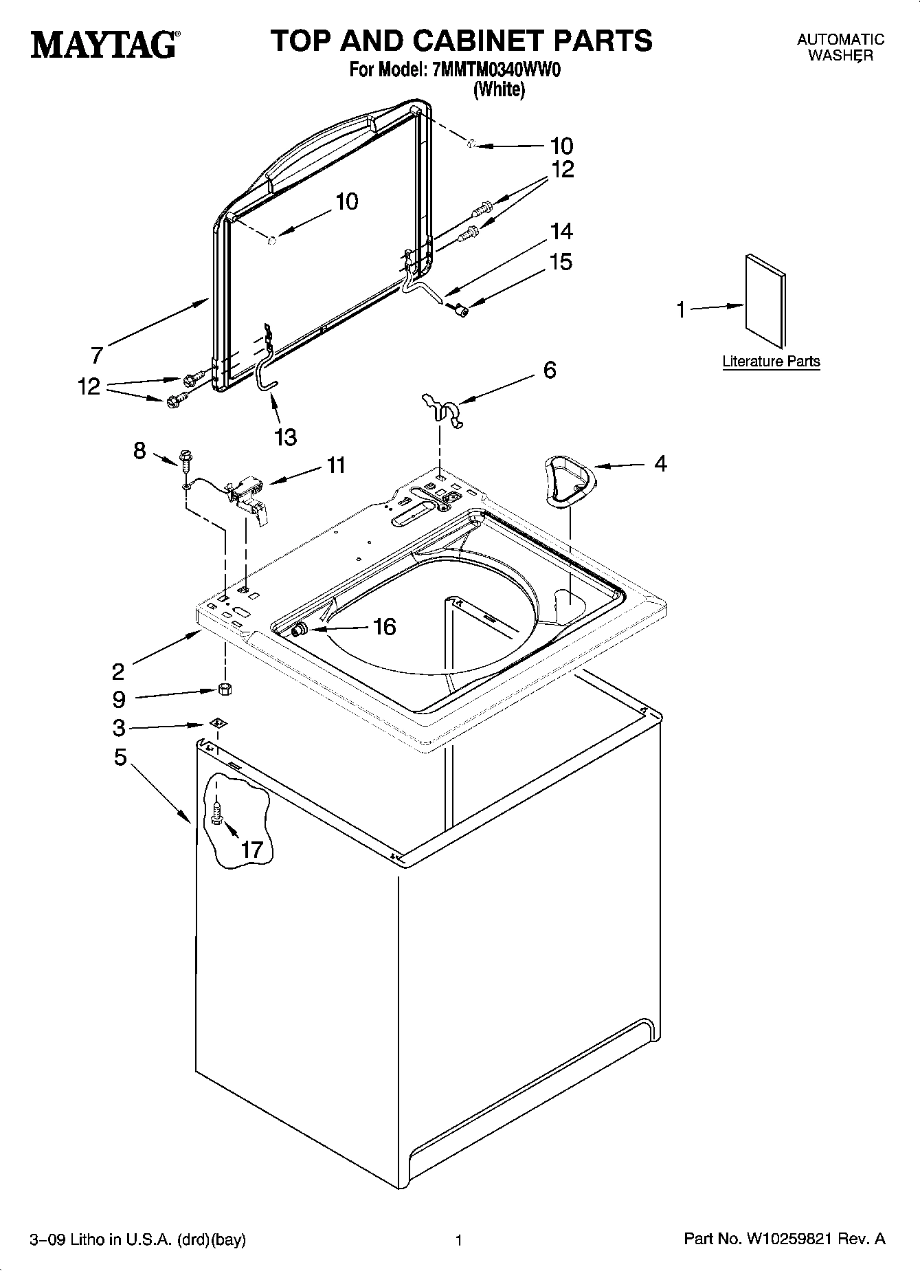 01 - TOP AND CABINET PARTS