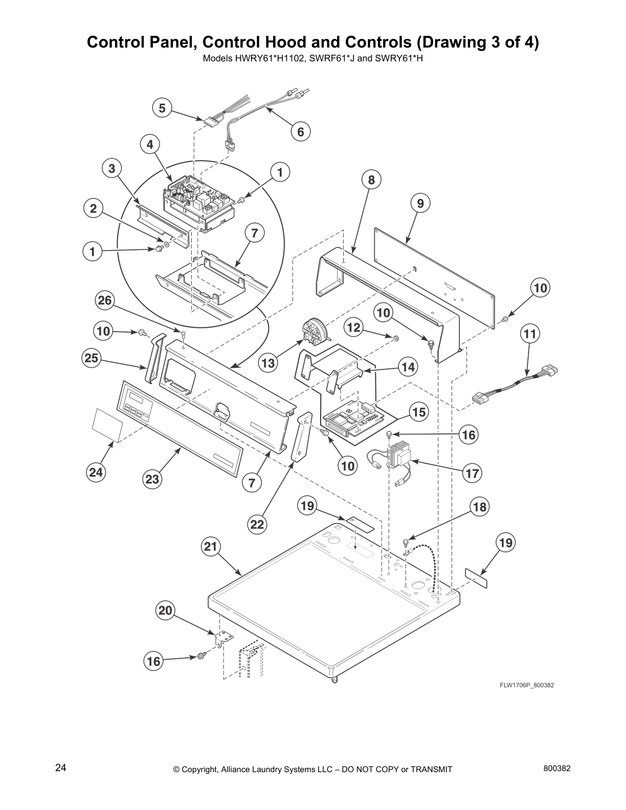 Control Panel, Control Hood and Controls (Drawing 3 of 4)