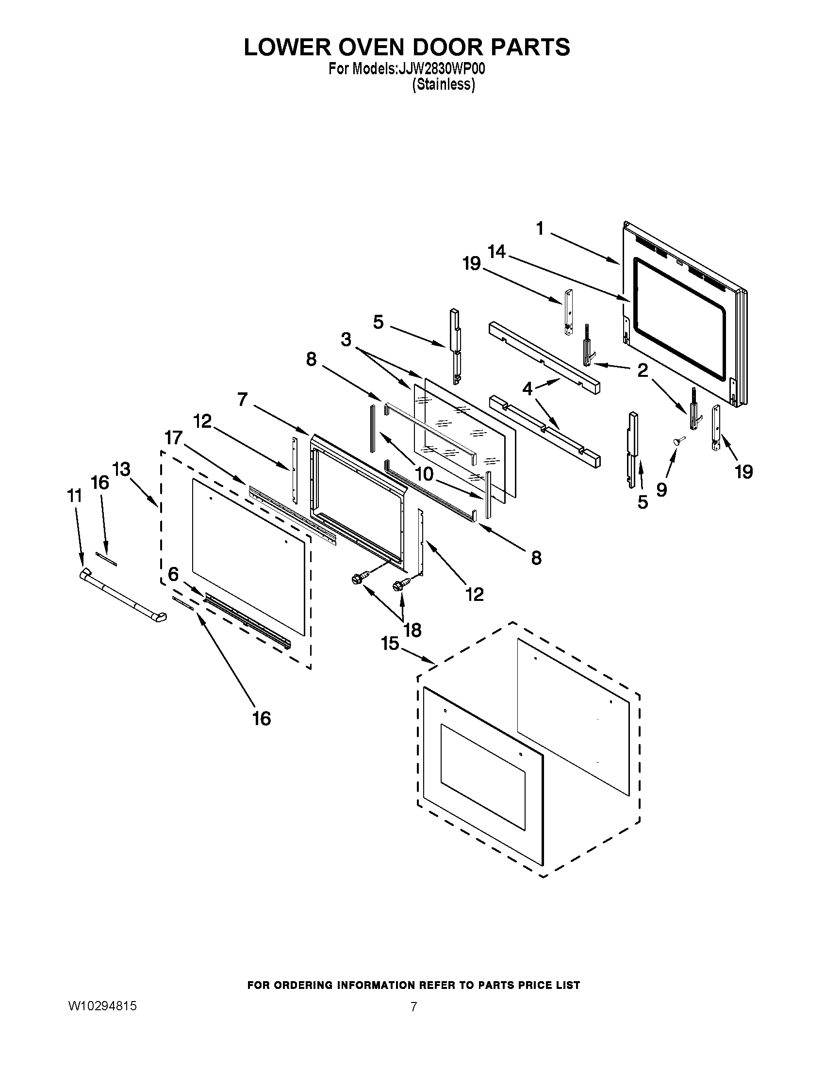 04 - LOWER OVEN DOOR PARTS