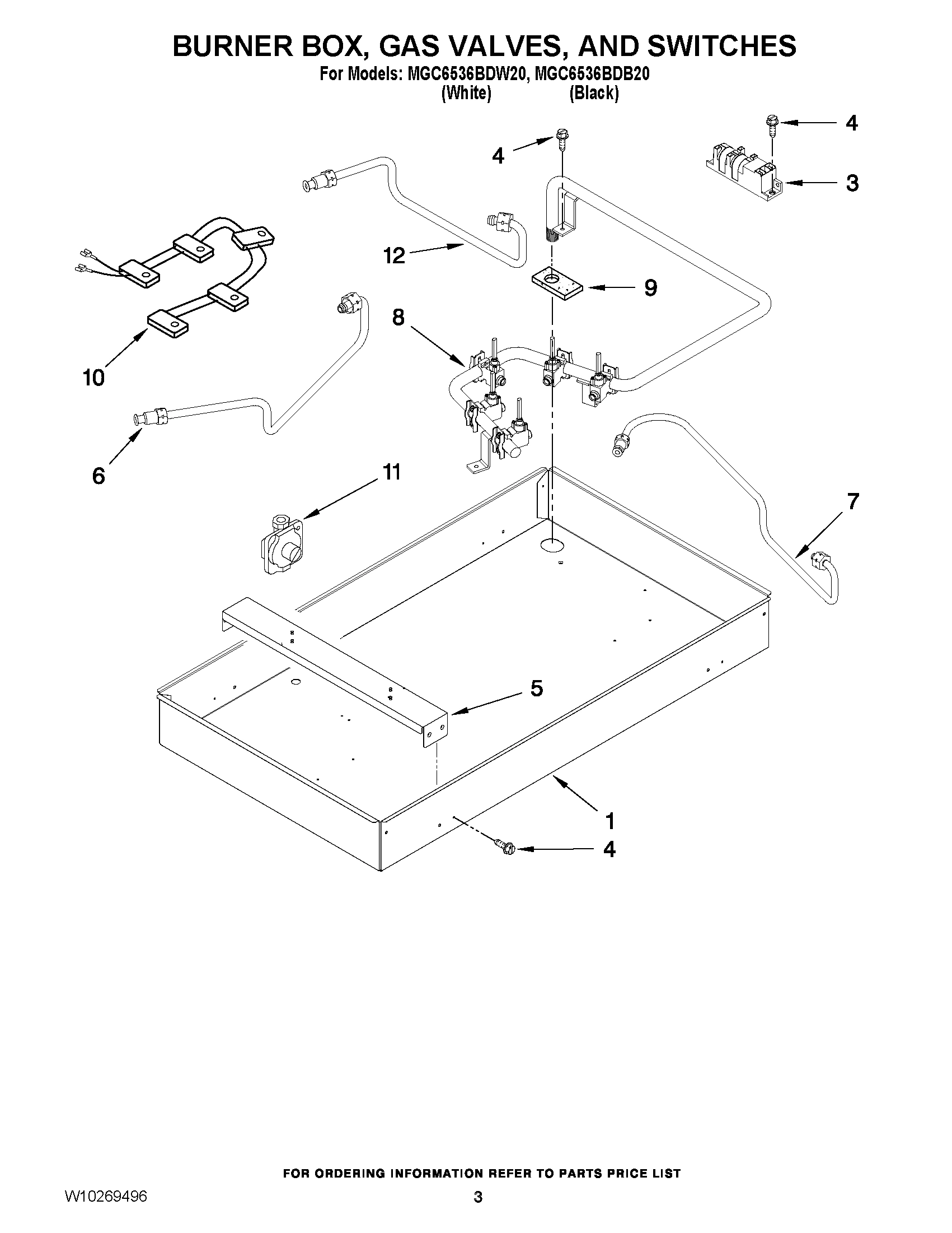 02 - BURNER BOX, GAS VALVES, AND SWITCHES