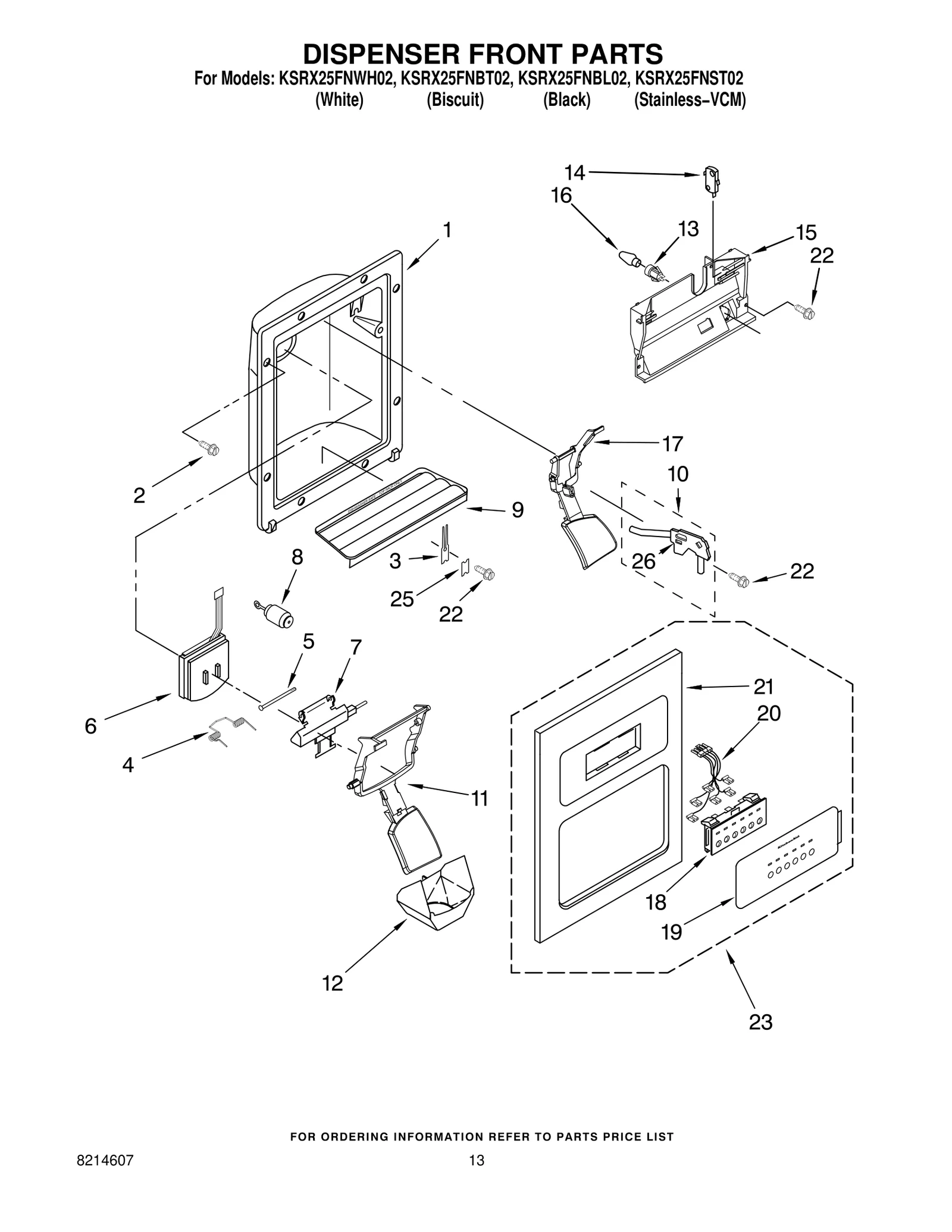 DISPENSER FRONT PARTS
