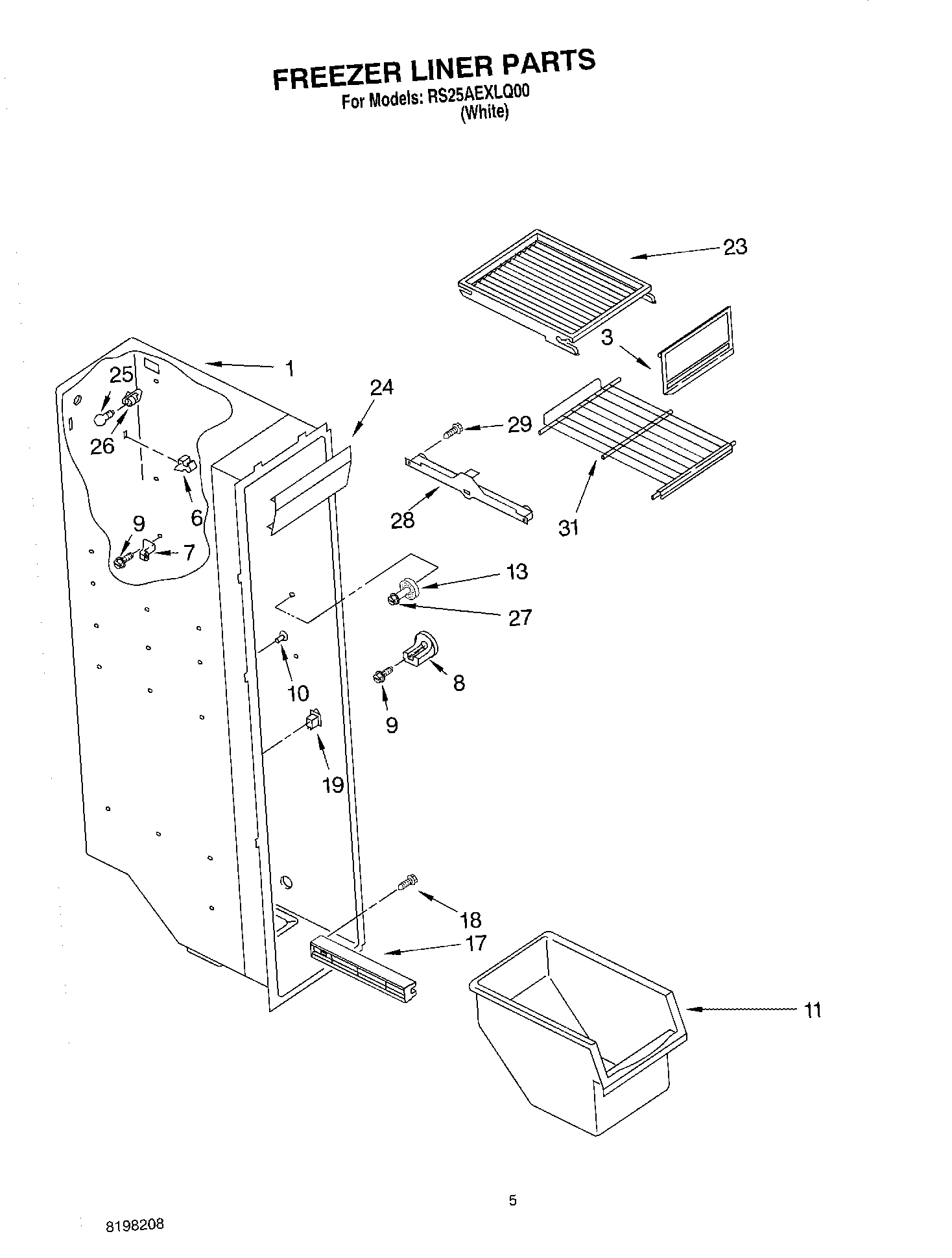 04 - FREEZER LINER PARTS