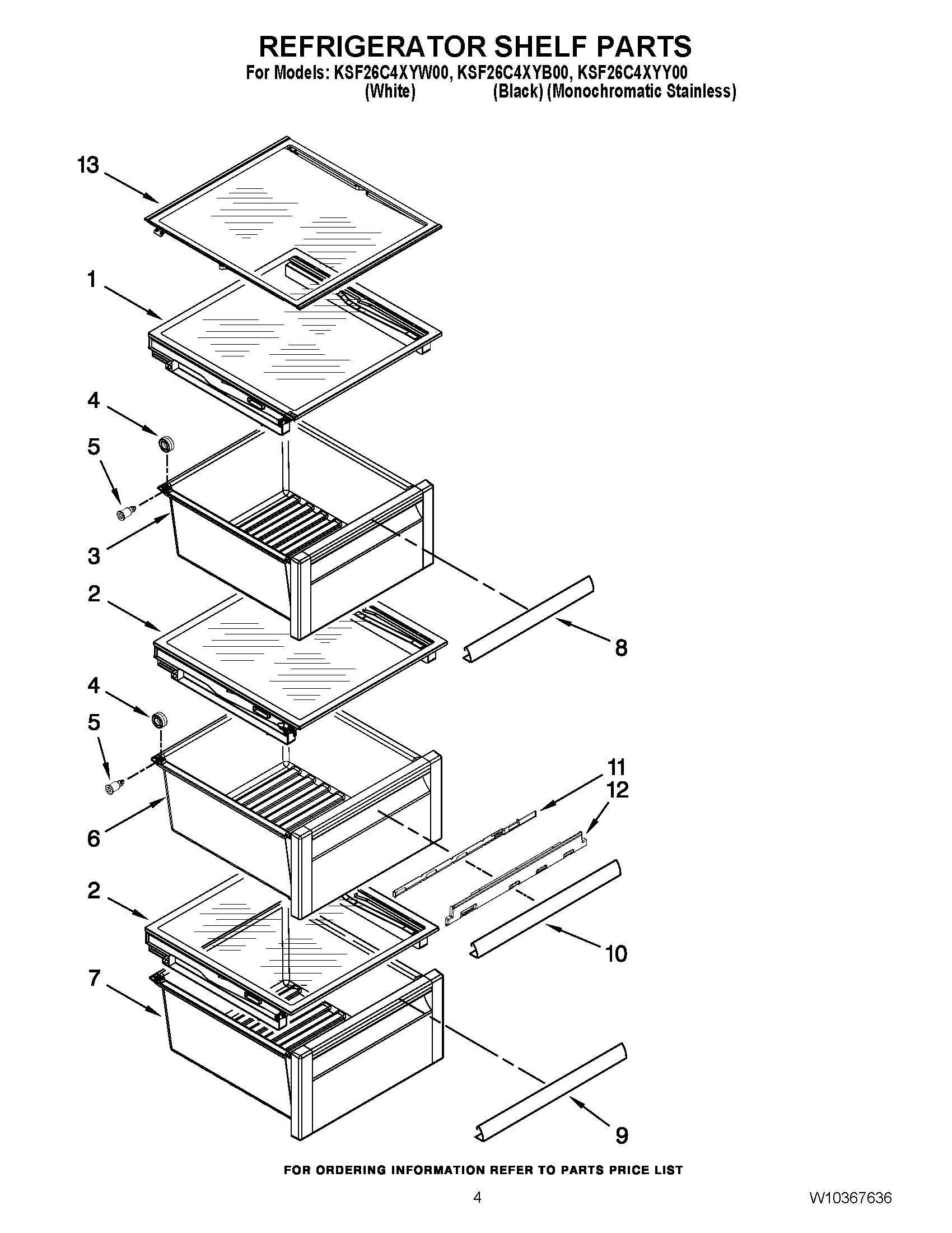 03 - REFRIGERATOR SHELF PARTS