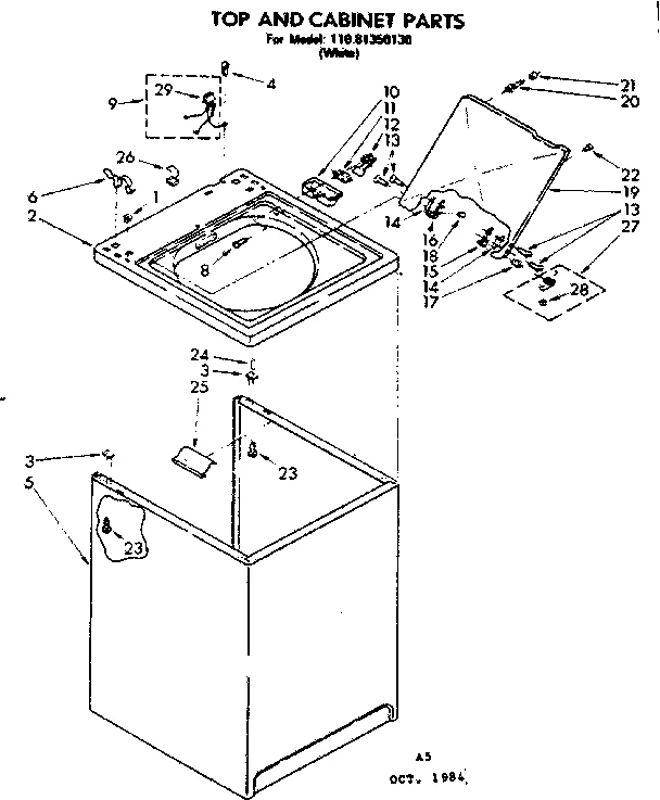 TOP AND CABINET PARTS