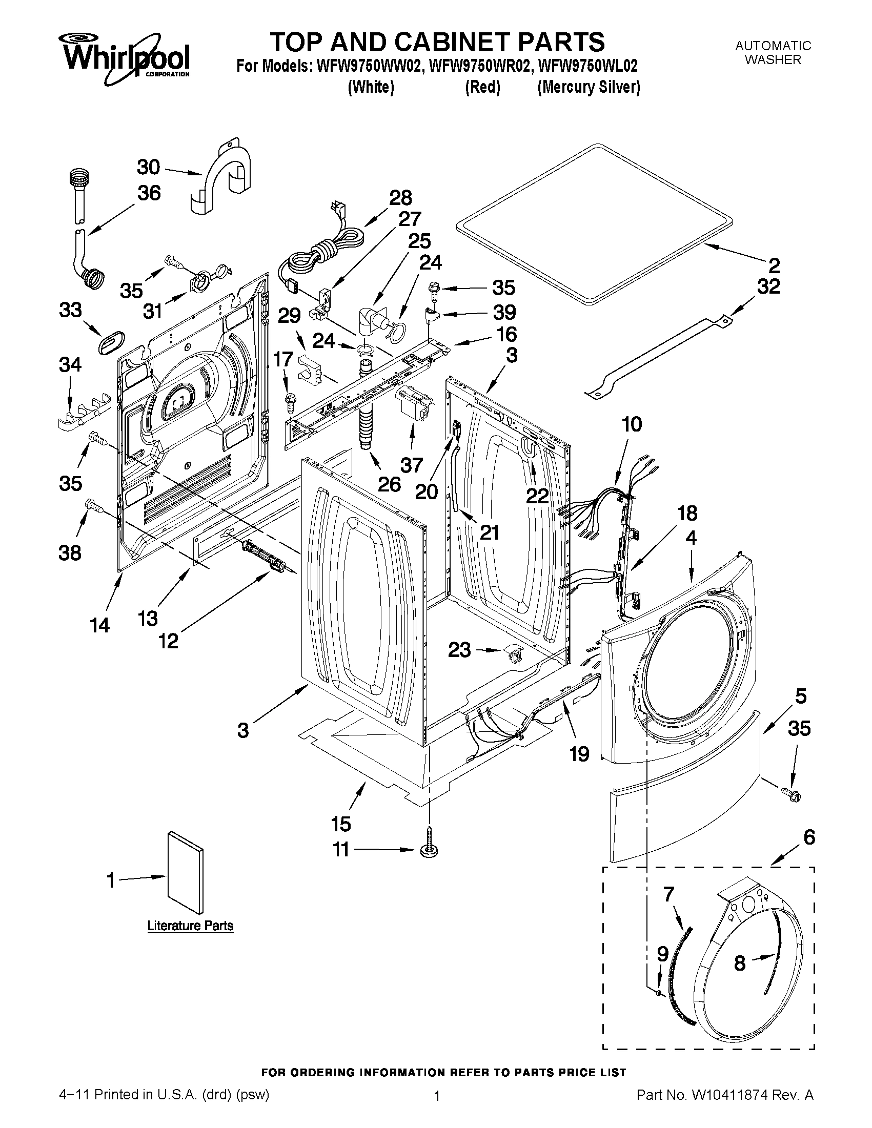 01 - TOP AND CABINET PARTS