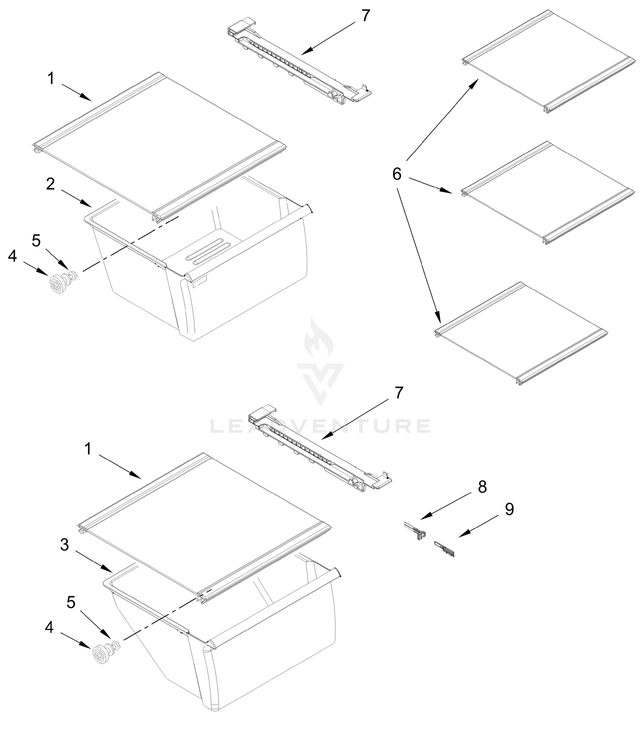 REFRIGERATOR SHELF PARTS