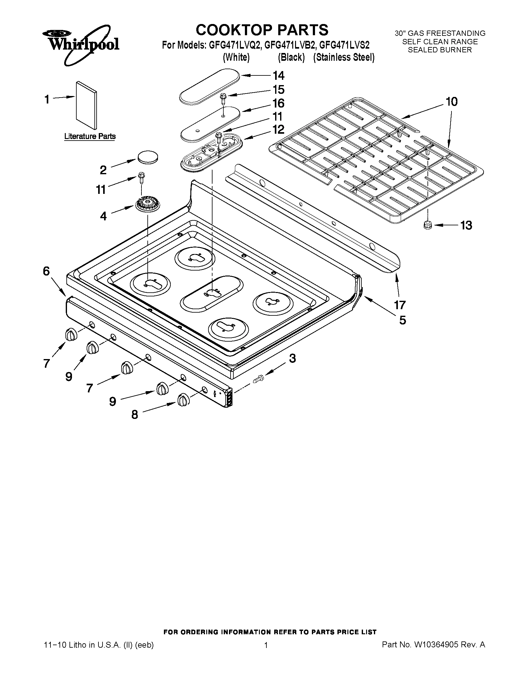 01 - COOKTOP PARTS