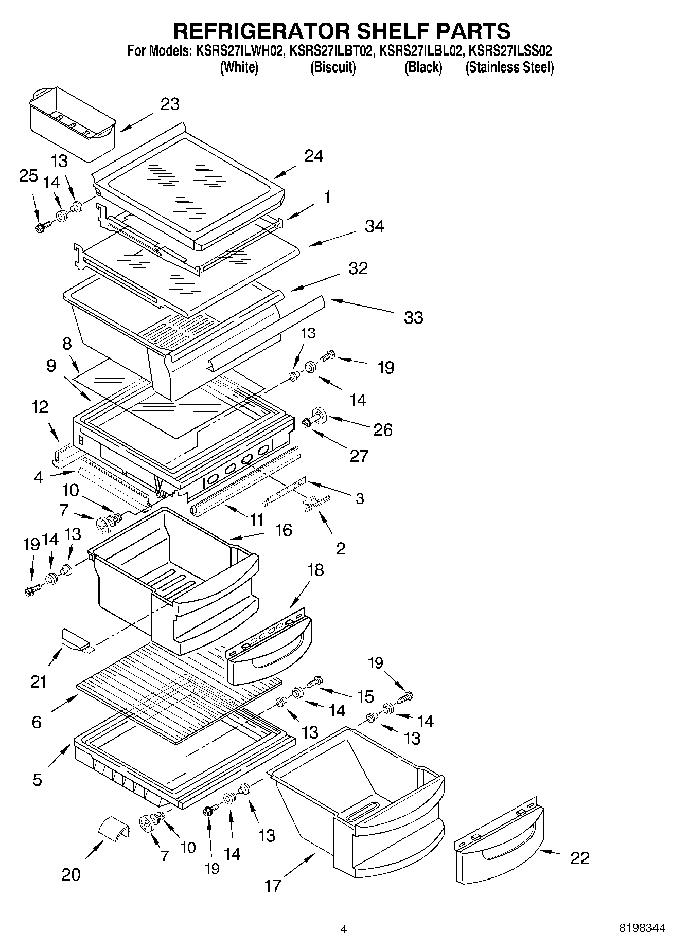 03 - REFRIGERATOR SHELF PARTS