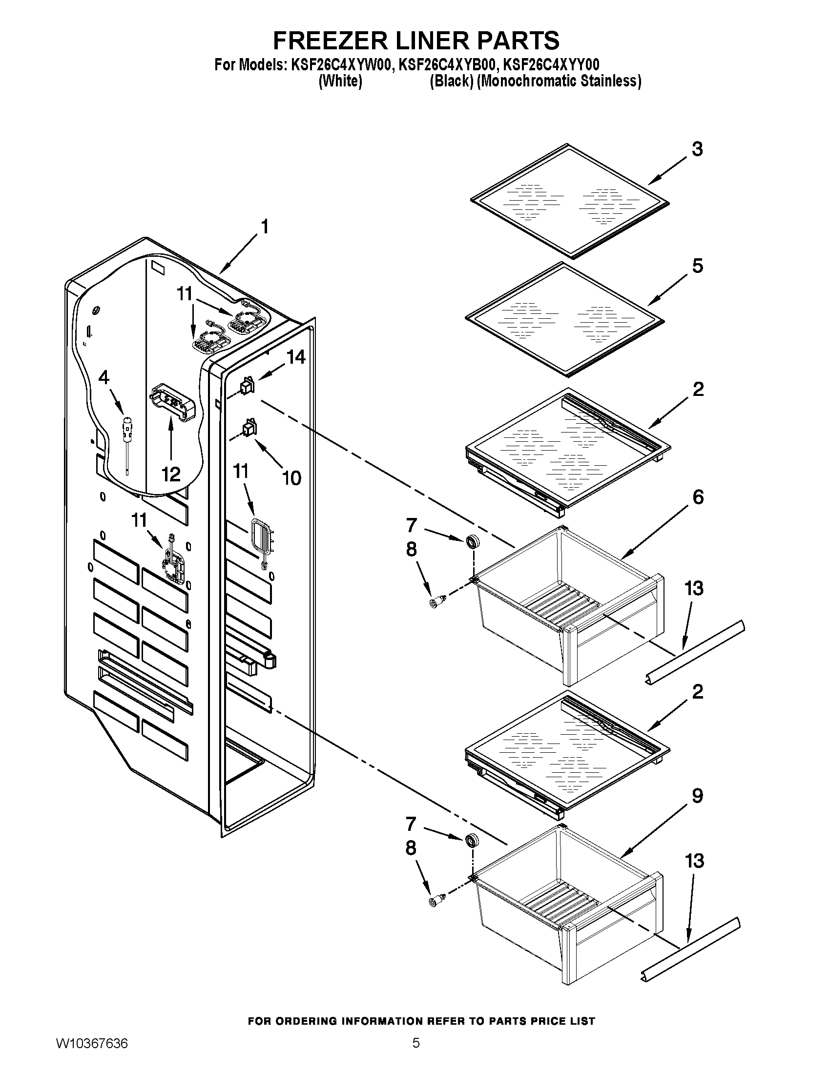 04 - FREEZER LINER PARTS