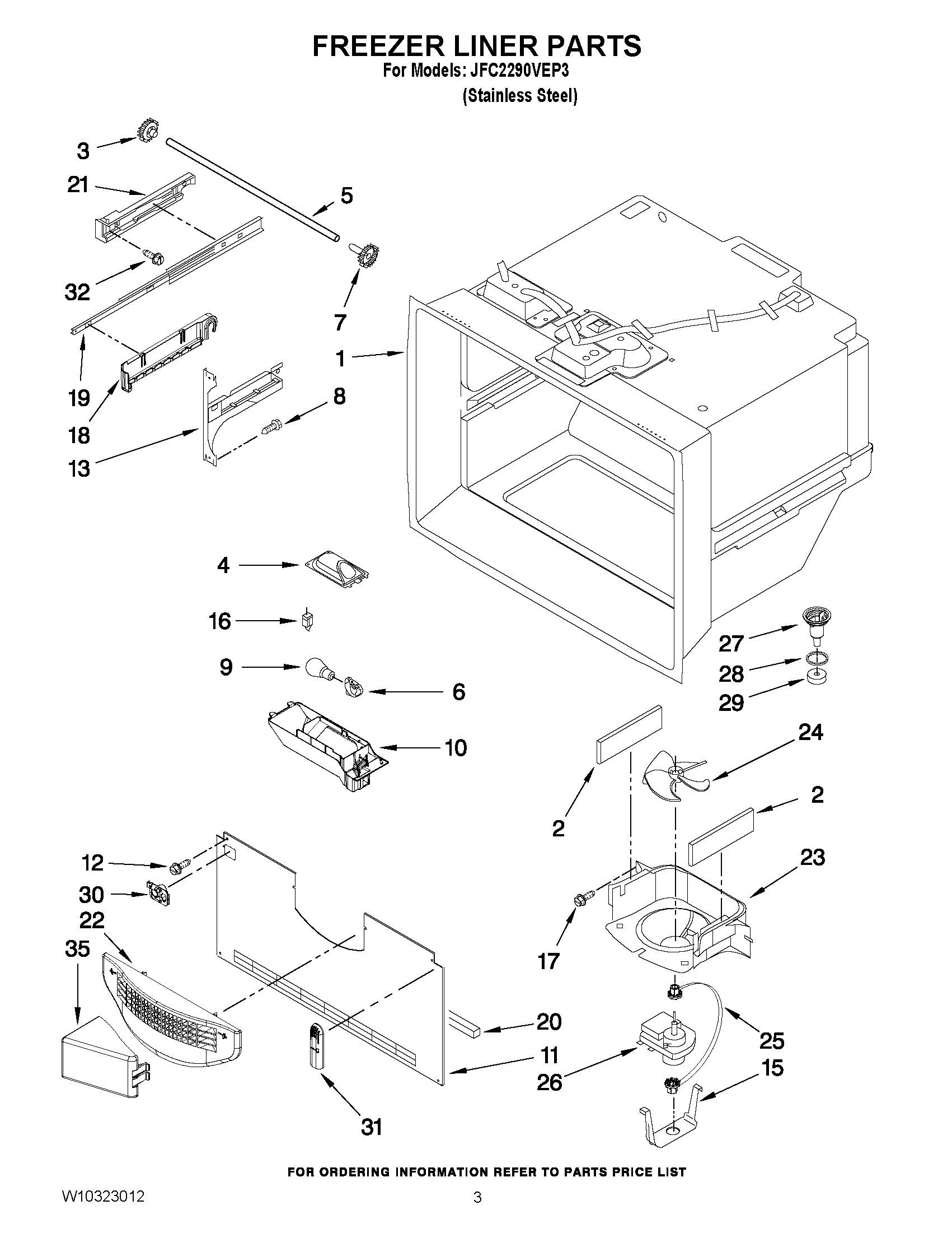 02 - FREEZER LINER PARTS