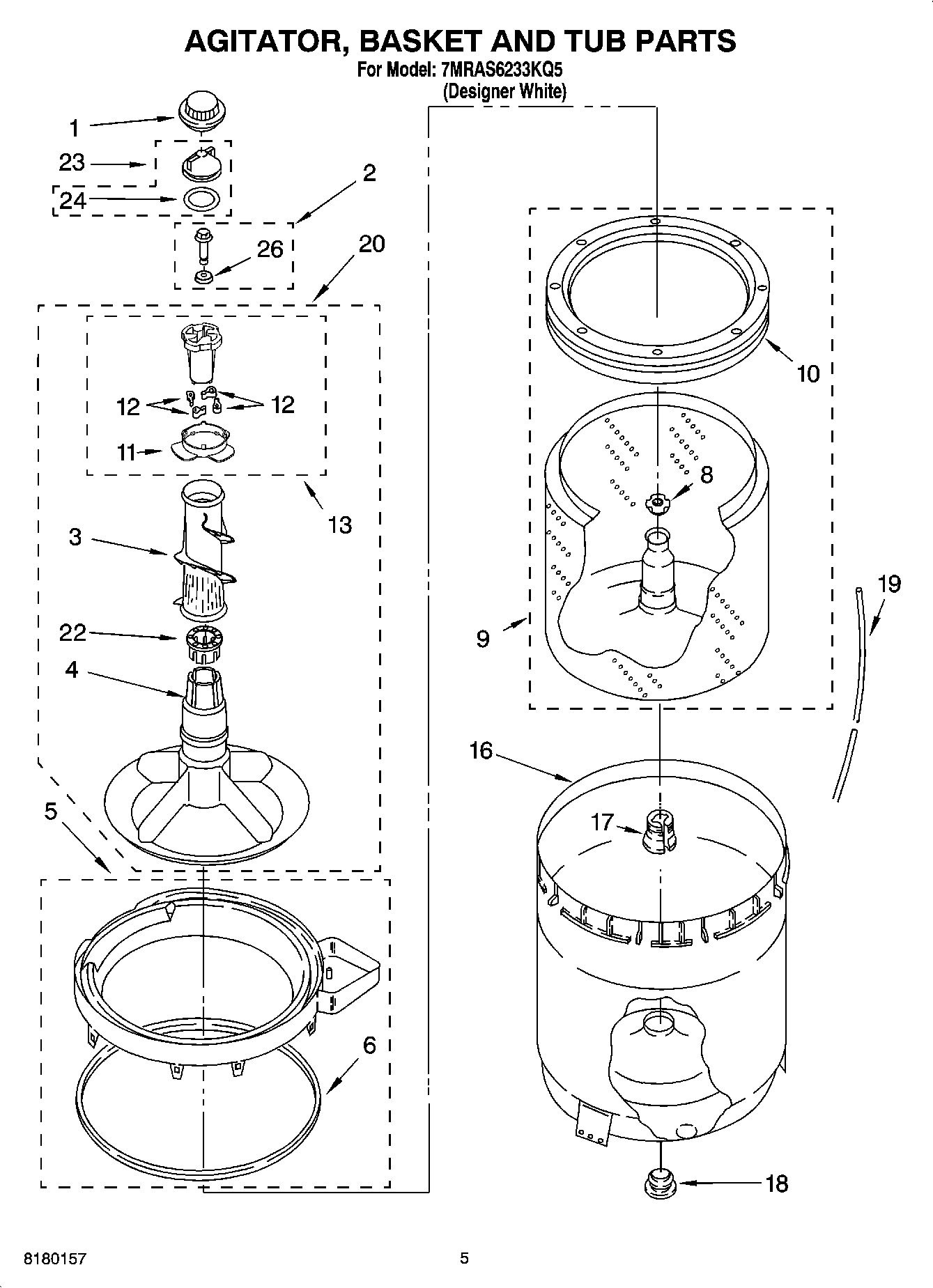 03 - AGITATOR, BASKET AND TUB PARTS