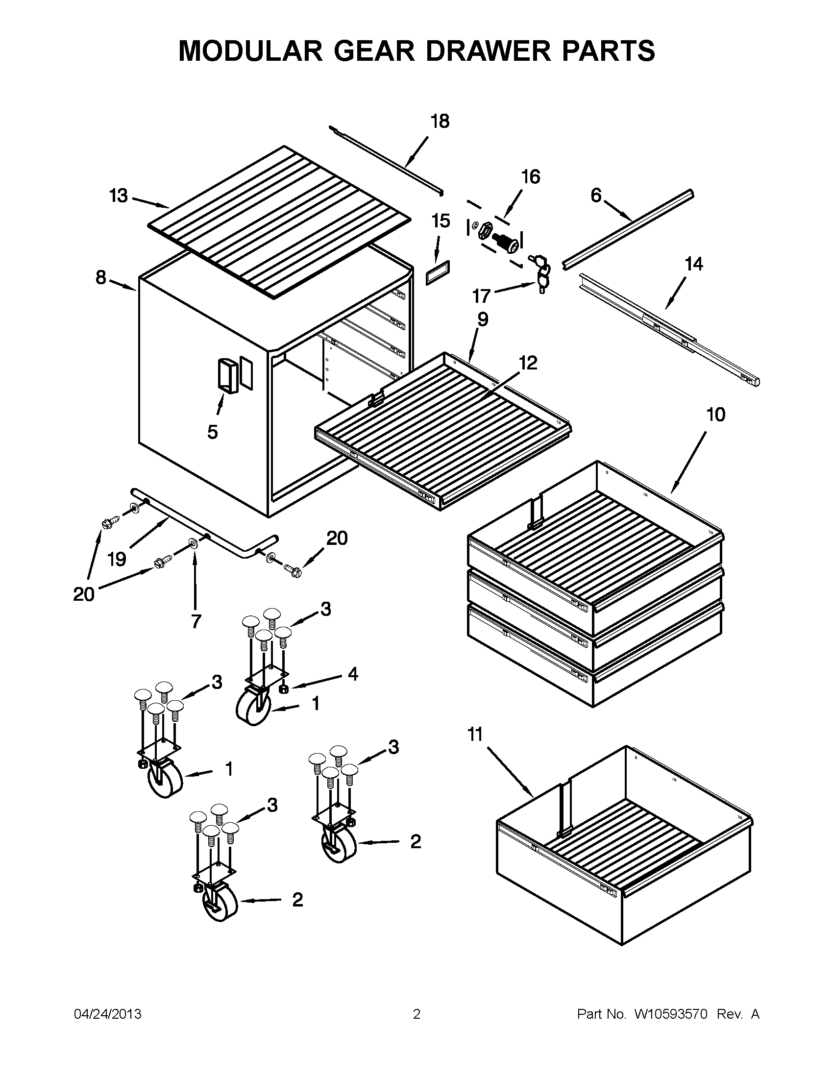 01 - MODULAR GEAR DRAWER PARTS