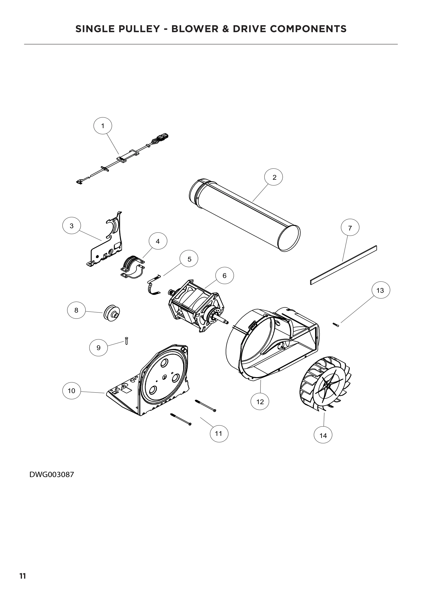SINGLE PULLEY - BLOWER & DRIVE COMPONENTS