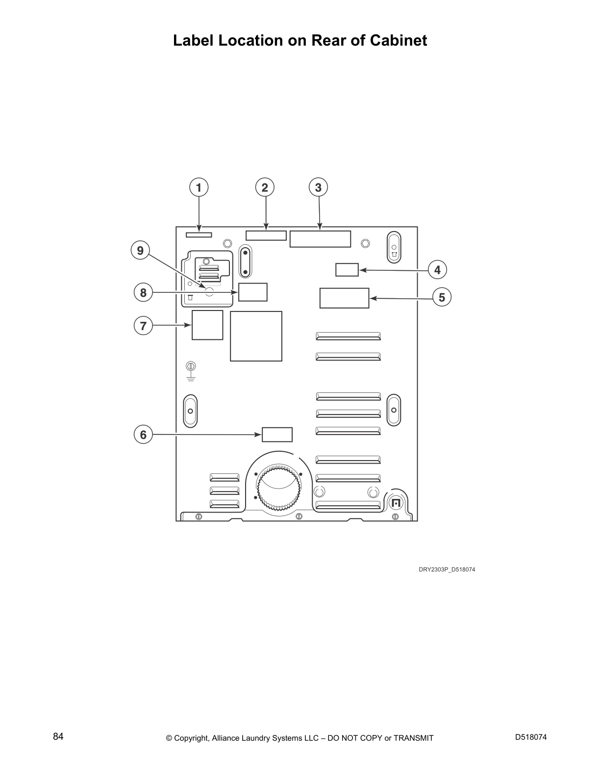 Label Location on Rear of Cabinet
