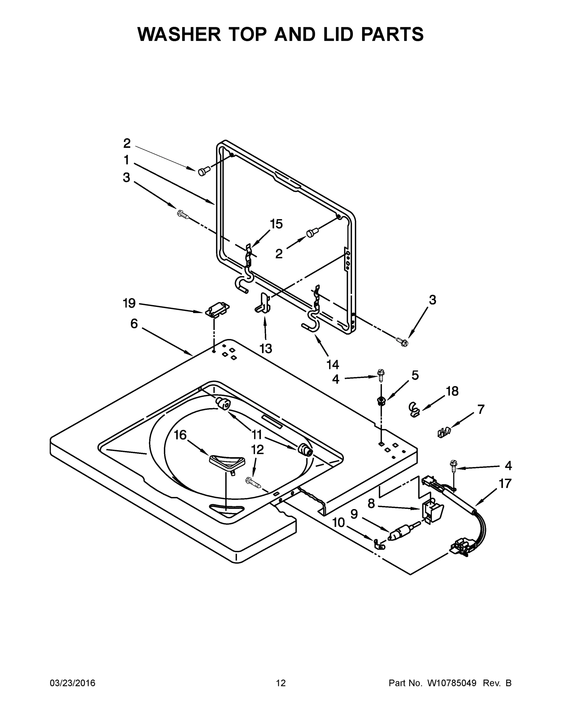 07 - WASHER TOP AND LID PARTS